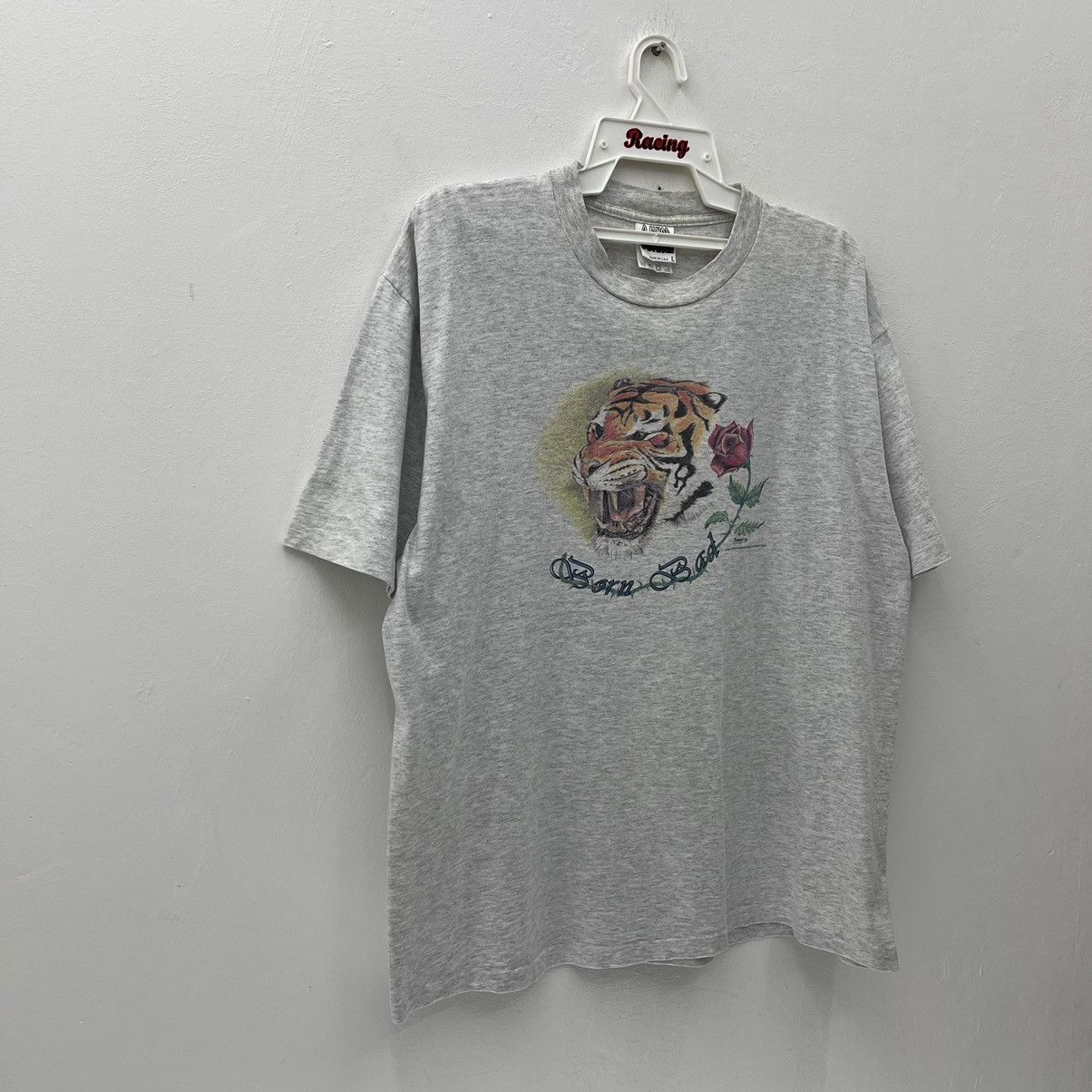Vintage Vintage 90s Born Bad T-Shirt Nice Tiger And Roses Size US L / EU 52-54 / 3 - 5 Thumbnail