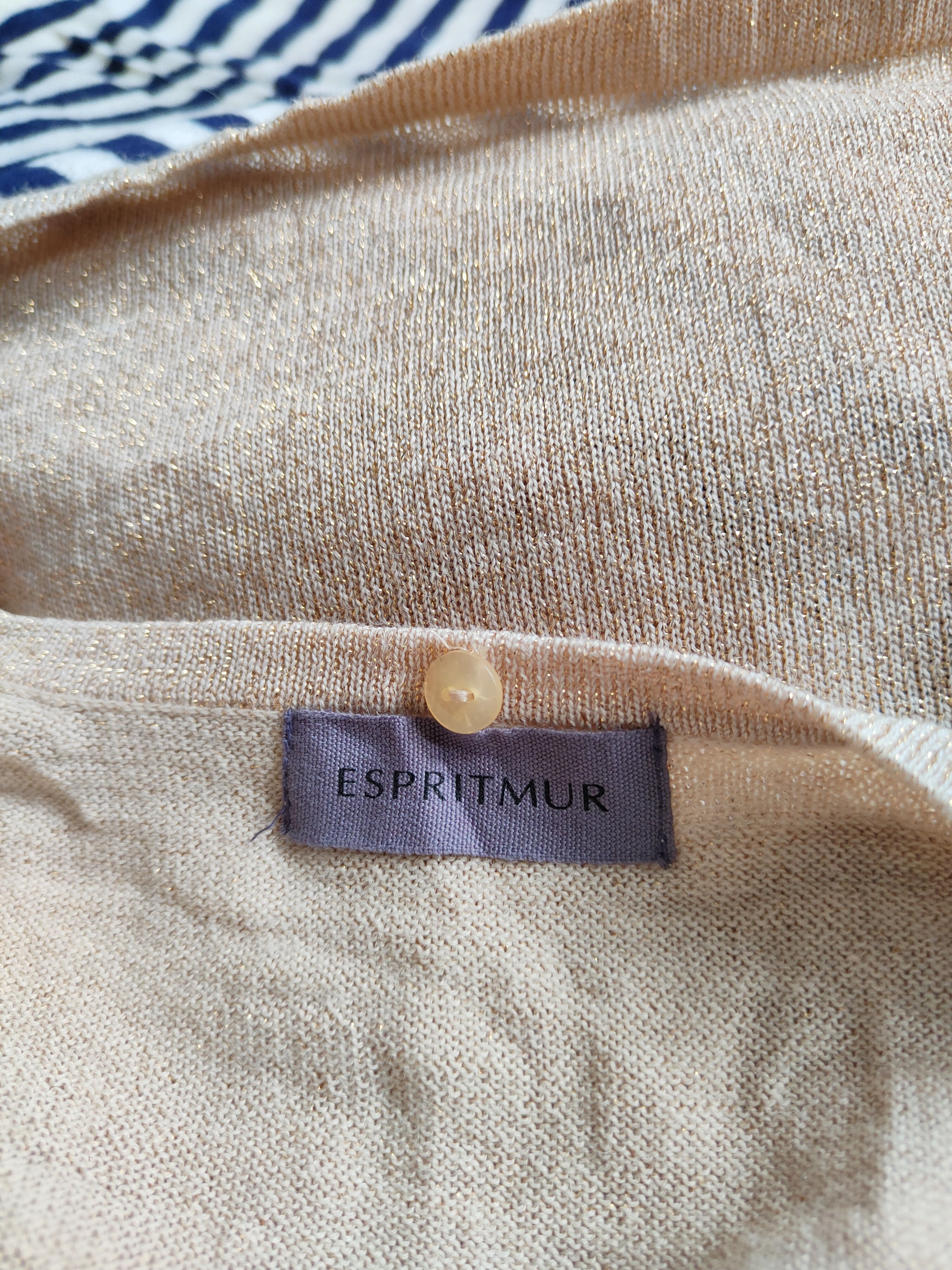 Japanese Brand Espritmur Brown/Gold Shining Cardigan knitwear vintage #S857 Size S / US 4 / IT 40 - 12 Thumbnail