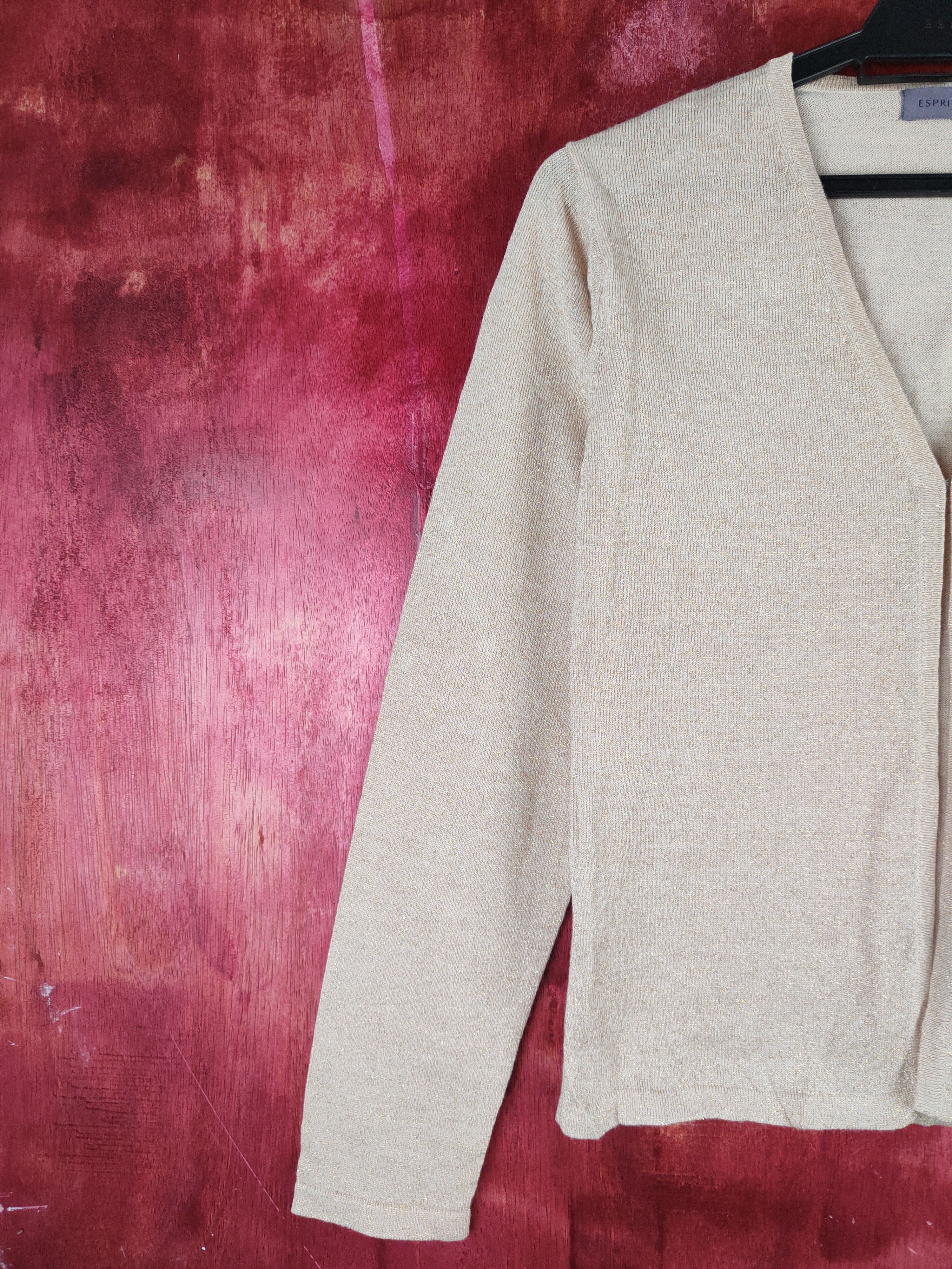 Japanese Brand Espritmur Brown/Gold Shining Cardigan knitwear vintage #S857 Size S / US 4 / IT 40 - 4 Thumbnail