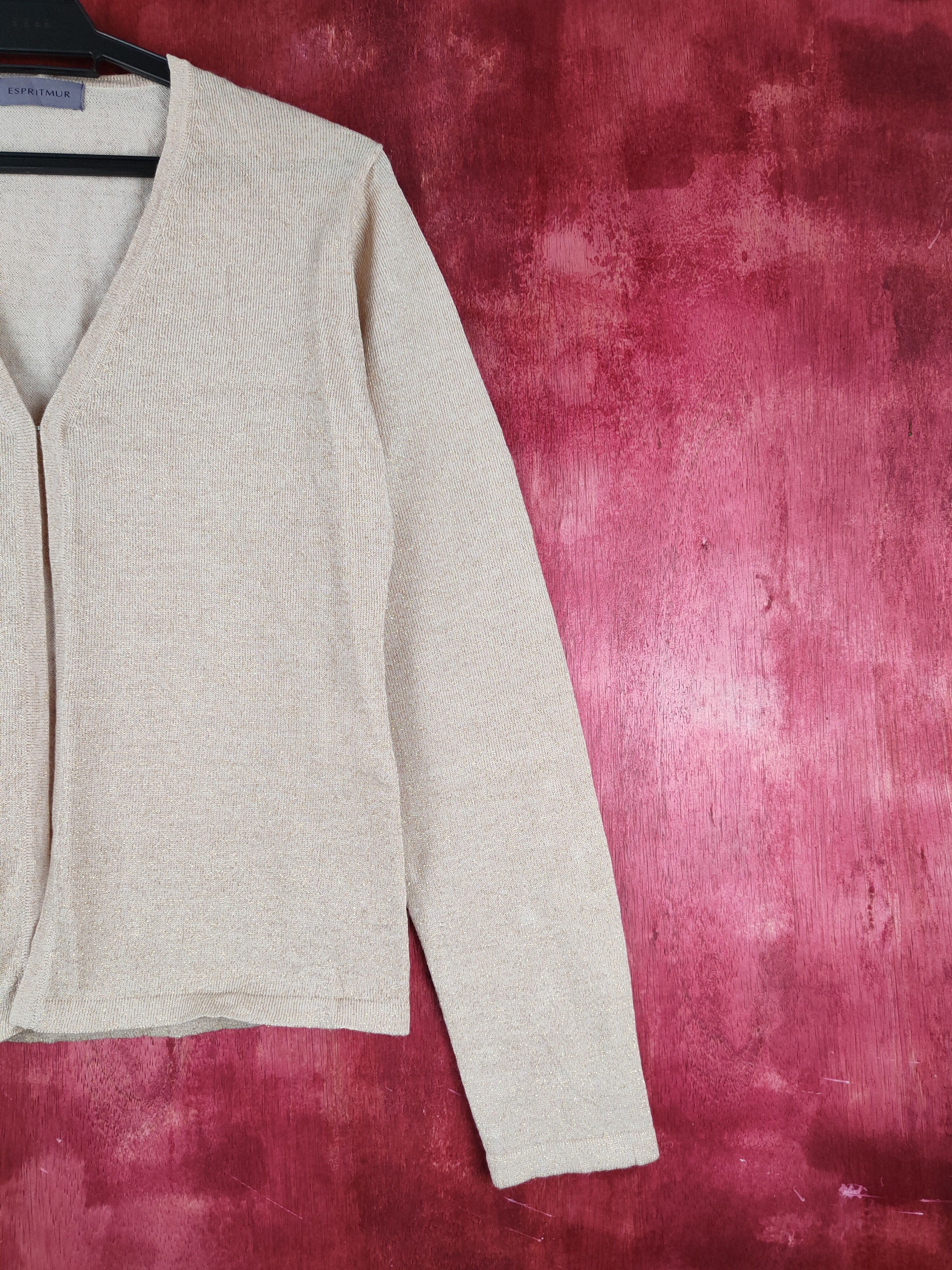 Japanese Brand Espritmur Brown/Gold Shining Cardigan knitwear vintage #S857 Size S / US 4 / IT 40 - 6 Thumbnail