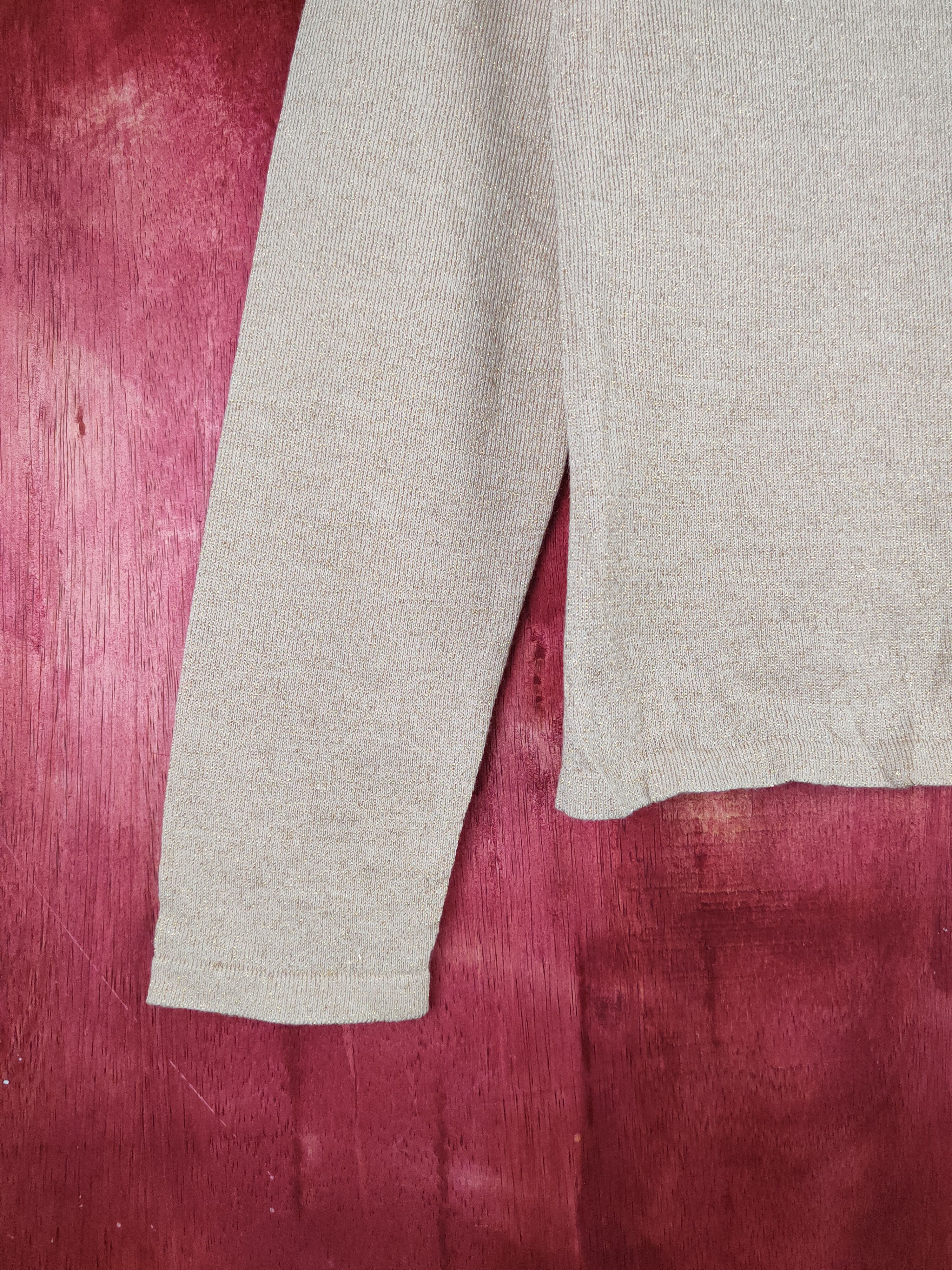 Japanese Brand Espritmur Brown/Gold Shining Cardigan knitwear vintage #S857 Size S / US 4 / IT 40 - 5 Thumbnail