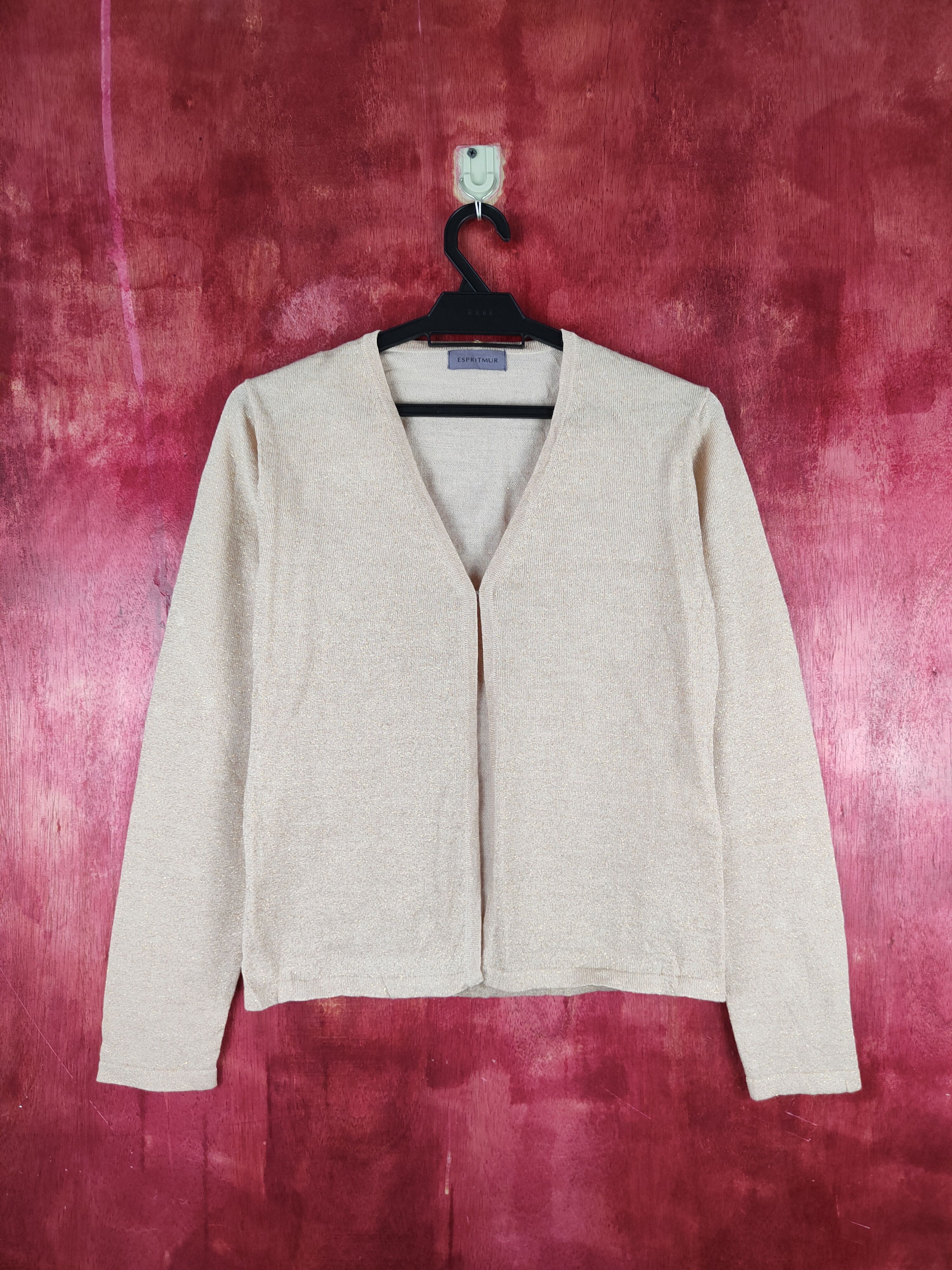Japanese Brand Espritmur Brown/Gold Shining Cardigan knitwear vintage #S857 Size S / US 4 / IT 40 - 1 Thumbnail