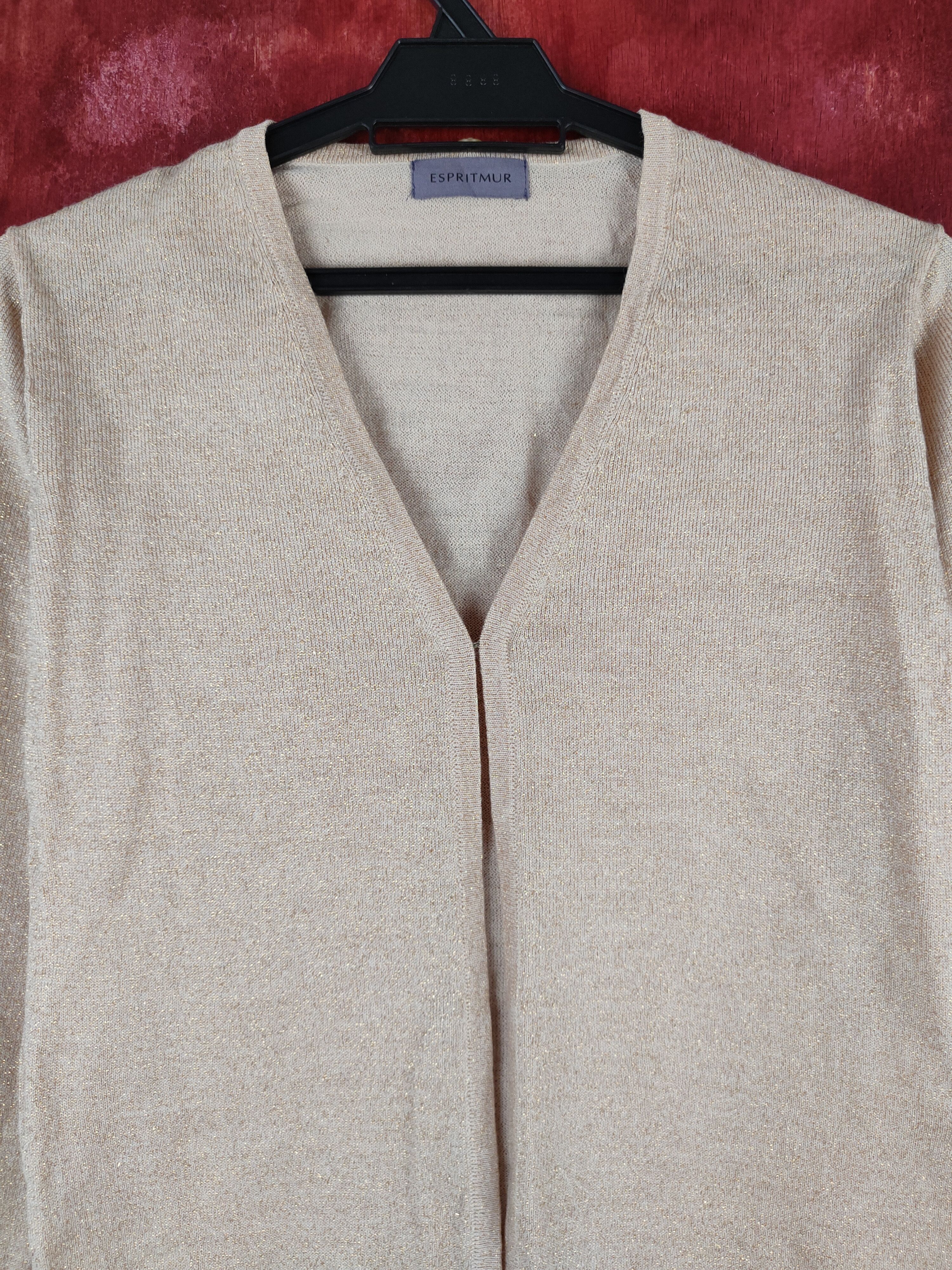 Japanese Brand Espritmur Brown/Gold Shining Cardigan knitwear vintage #S857 Size S / US 4 / IT 40 - 2 Thumbnail