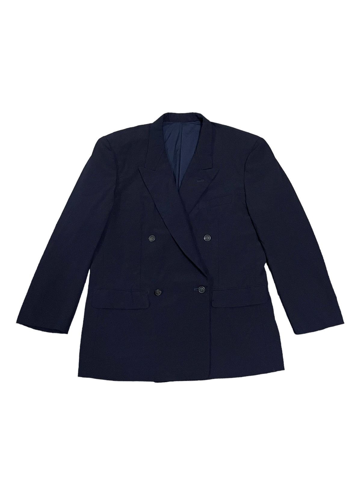Issey Miyake Issey Miyake Double-Breasted Wool and Silk-Blend Suit Jacket Size US S / EU 44-46 / 1 - 7 Thumbnail