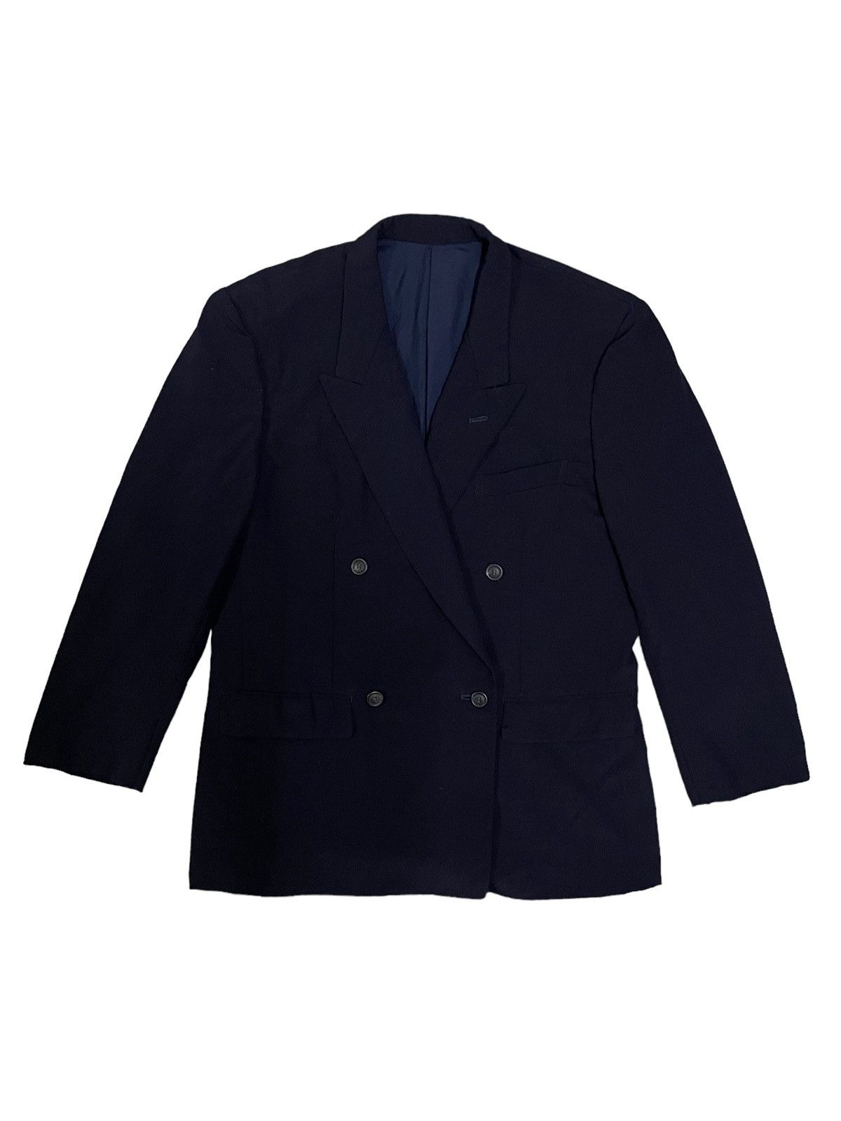 Issey Miyake Issey Miyake Double-Breasted Wool and Silk-Blend Suit Jacket Size US S / EU 44-46 / 1 - 2 Thumbnail