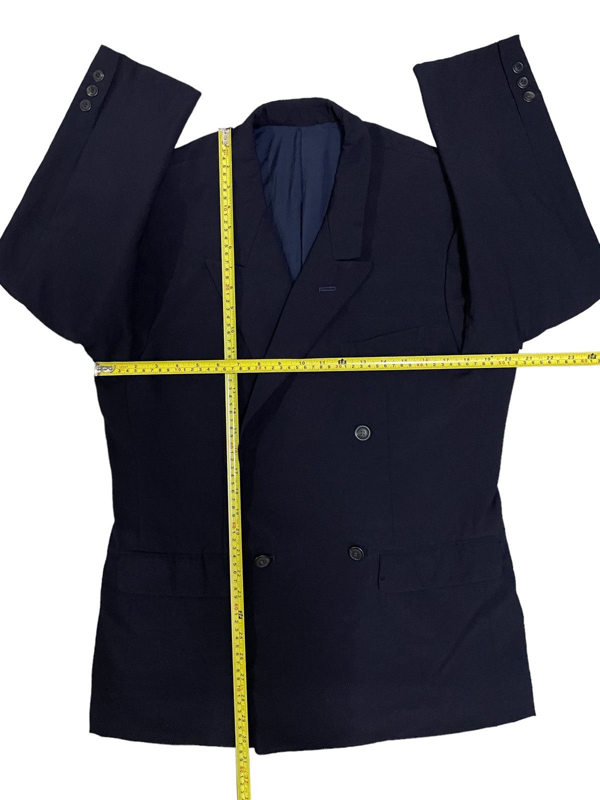 Issey Miyake Issey Miyake Double-Breasted Wool and Silk-Blend Suit Jacket Size US S / EU 44-46 / 1 - 14 Thumbnail