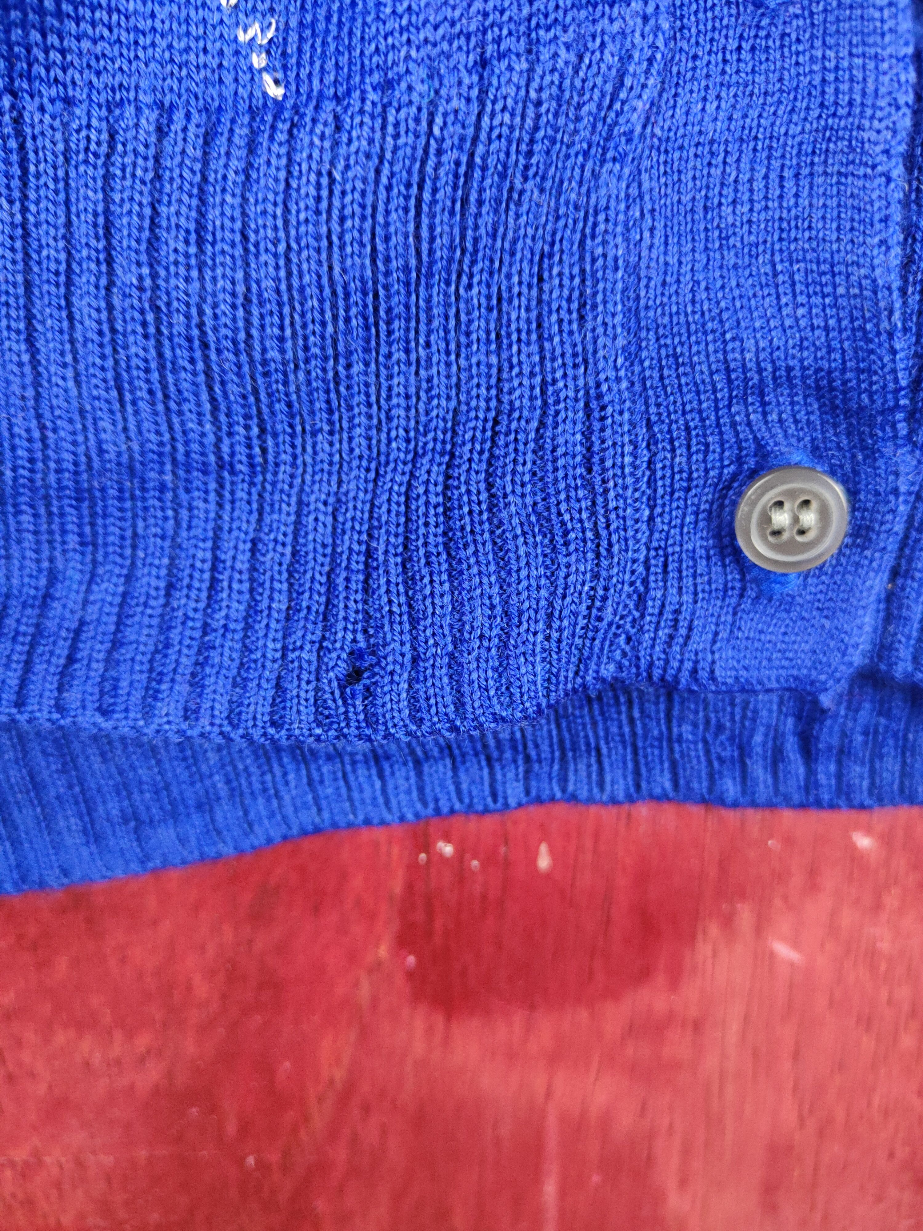 Japanese Brand Lowrys Farm diamond Blue Cardigan knitwear #S886 Size M / US 6-8 / IT 42-44 - 3 Thumbnail