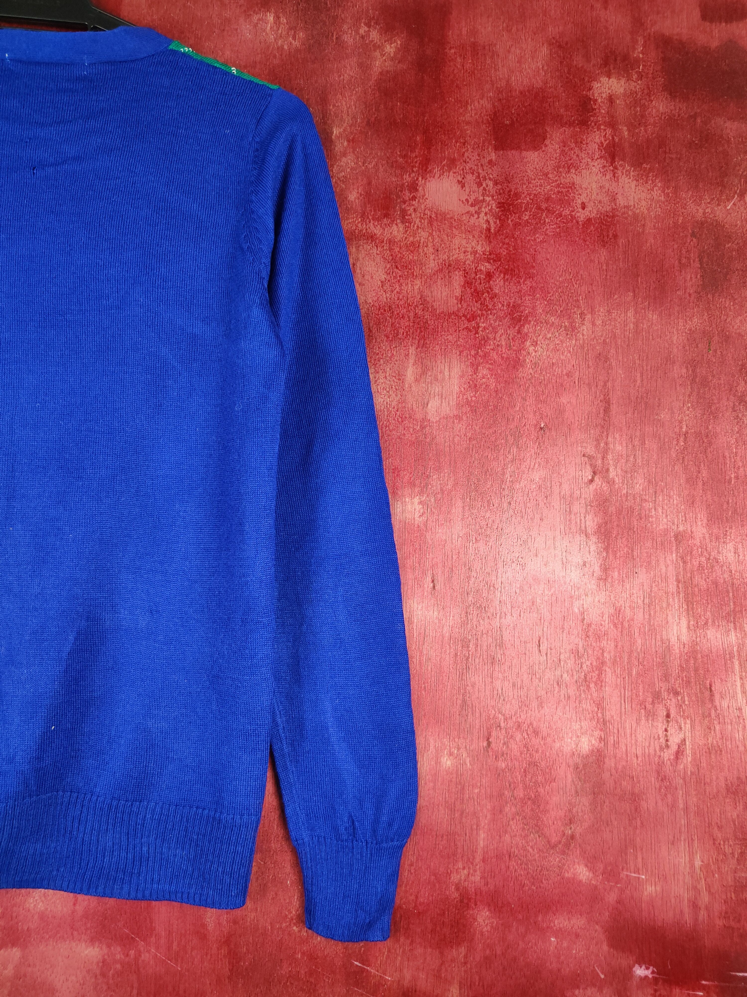 Japanese Brand Lowrys Farm diamond Blue Cardigan knitwear #S886 Size M / US 6-8 / IT 42-44 - 11 Thumbnail