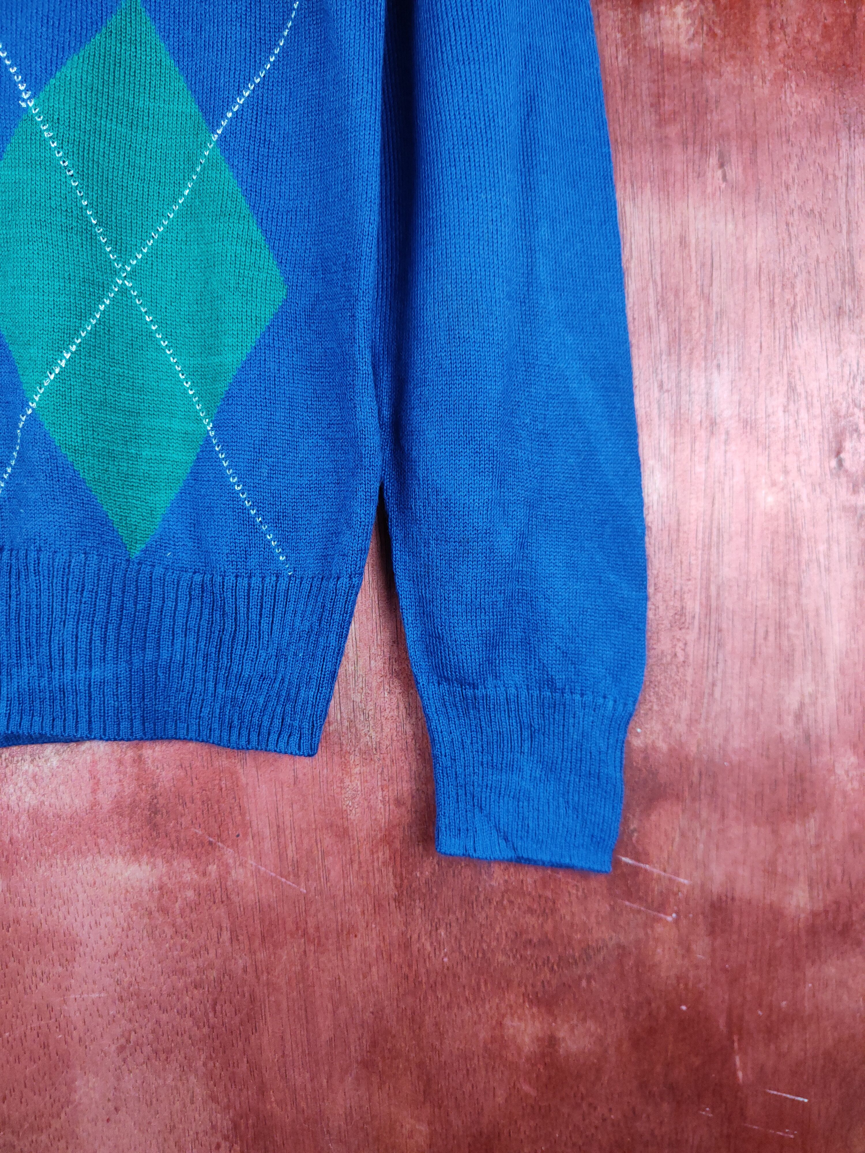 Japanese Brand Lowrys Farm diamond Blue Cardigan knitwear #S886 Size M / US 6-8 / IT 42-44 - 7 Thumbnail