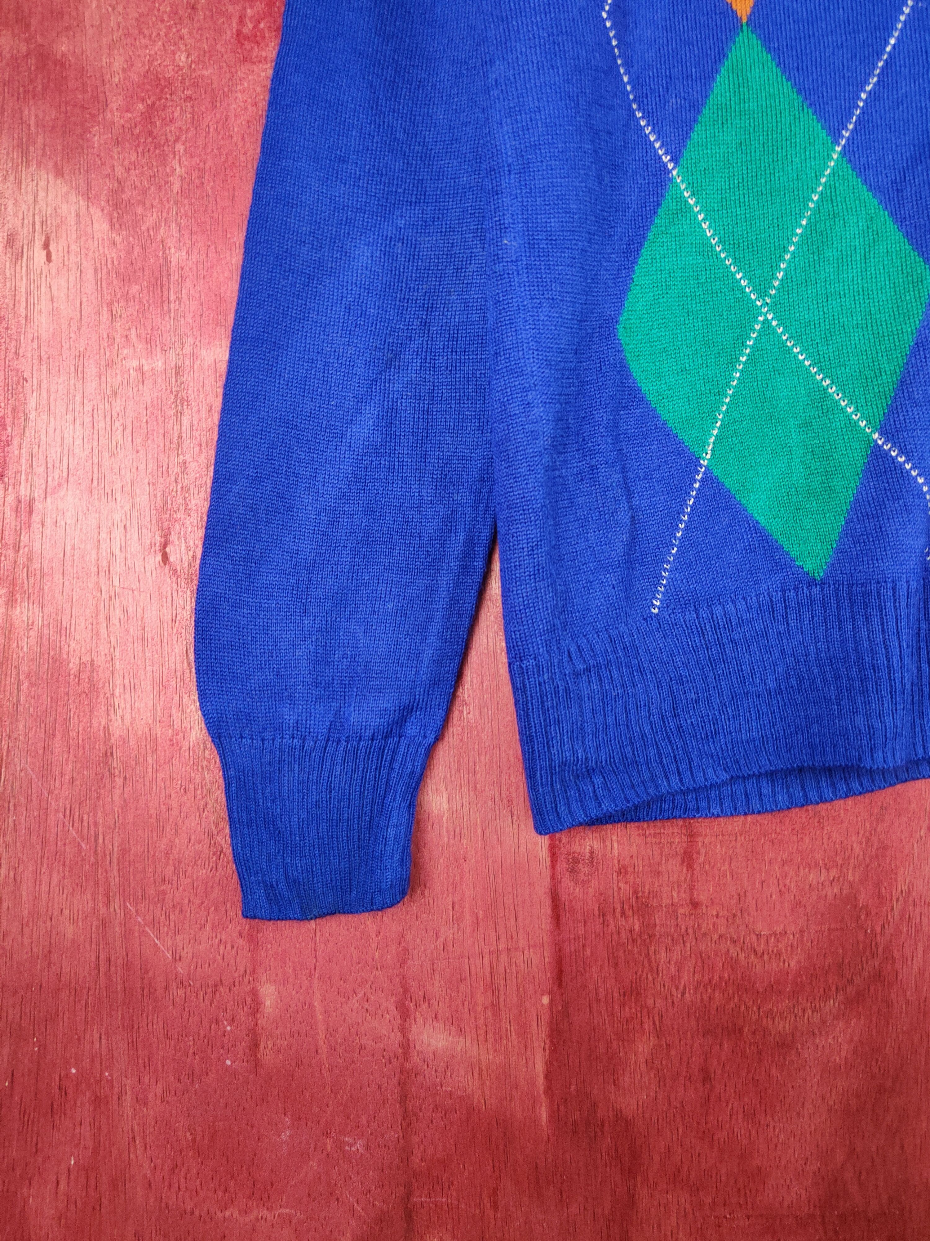 Japanese Brand Lowrys Farm diamond Blue Cardigan knitwear #S886 Size M / US 6-8 / IT 42-44 - 5 Thumbnail