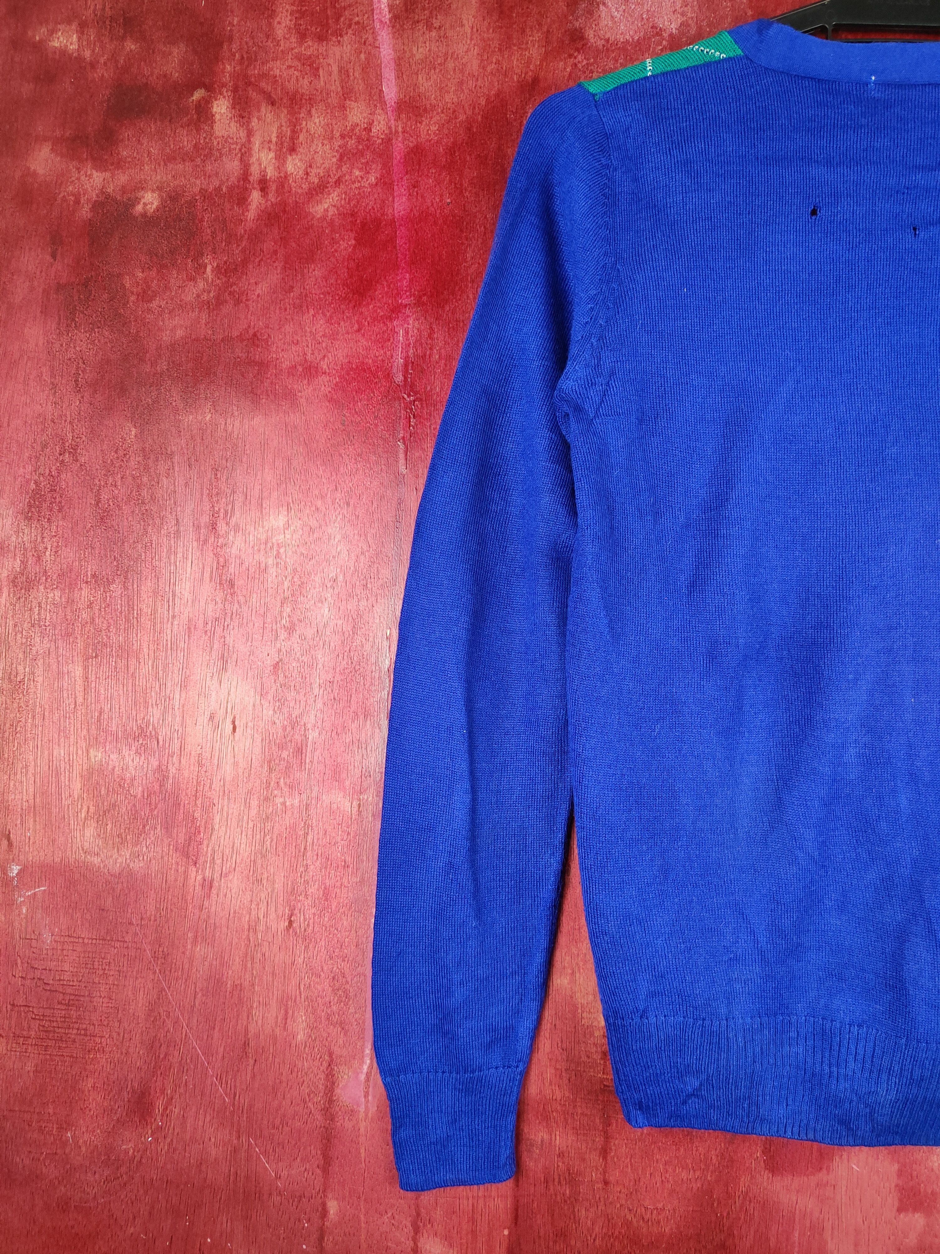 Japanese Brand Lowrys Farm diamond Blue Cardigan knitwear #S886 Size M / US 6-8 / IT 42-44 - 10 Thumbnail