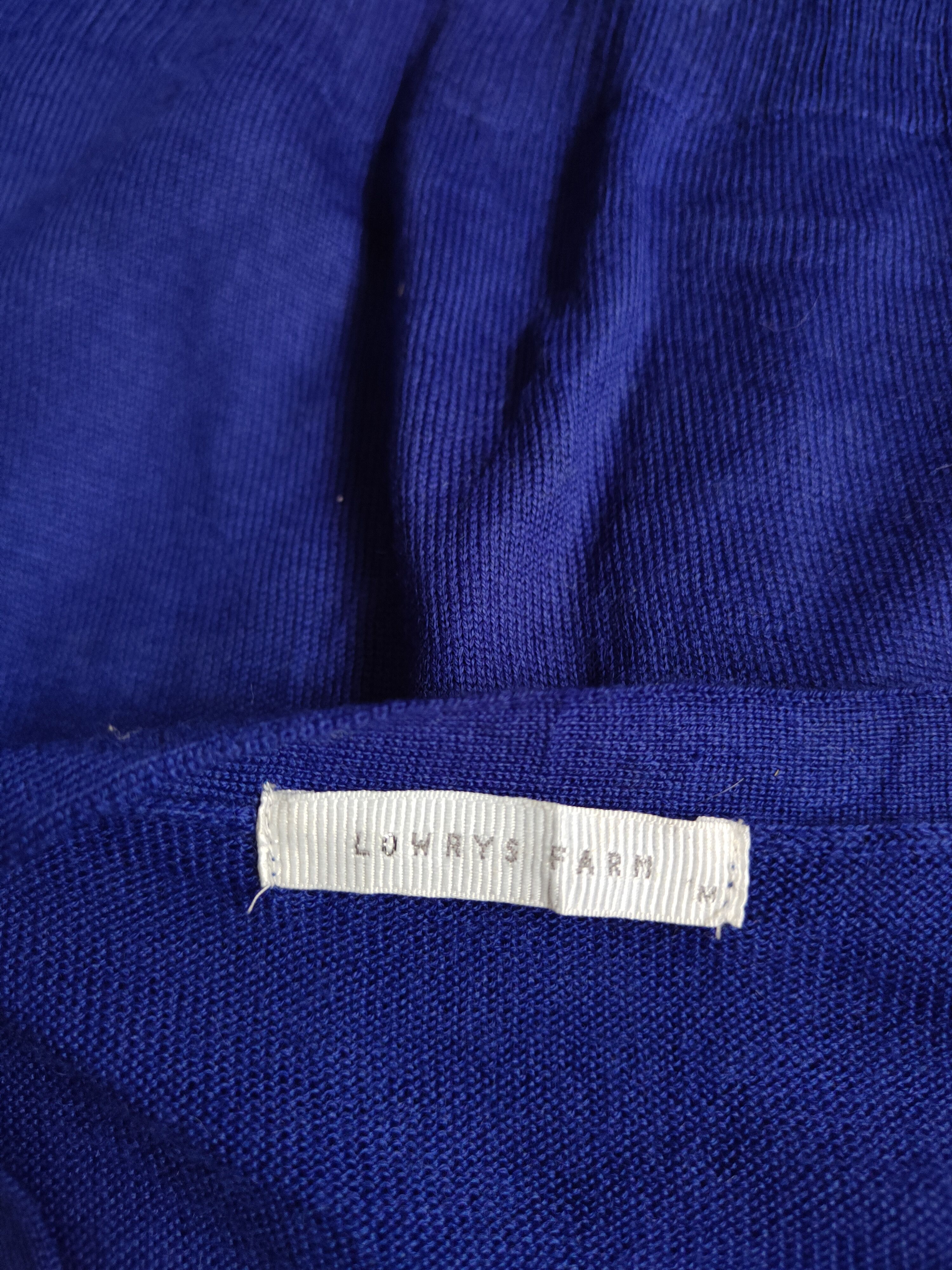 Japanese Brand Lowrys Farm diamond Blue Cardigan knitwear #S886 Size M / US 6-8 / IT 42-44 - 13 Thumbnail