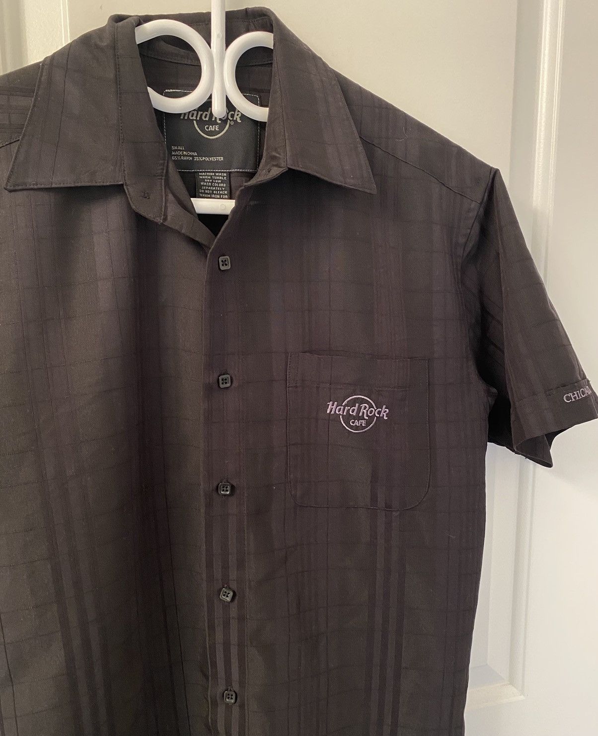 Hard Rock Cafe × Vintage Vintage Hard Rock Cafe Chicago Mens Black Button Up Shirt Size US S / EU 44-46 / 1 - 4 Thumbnail