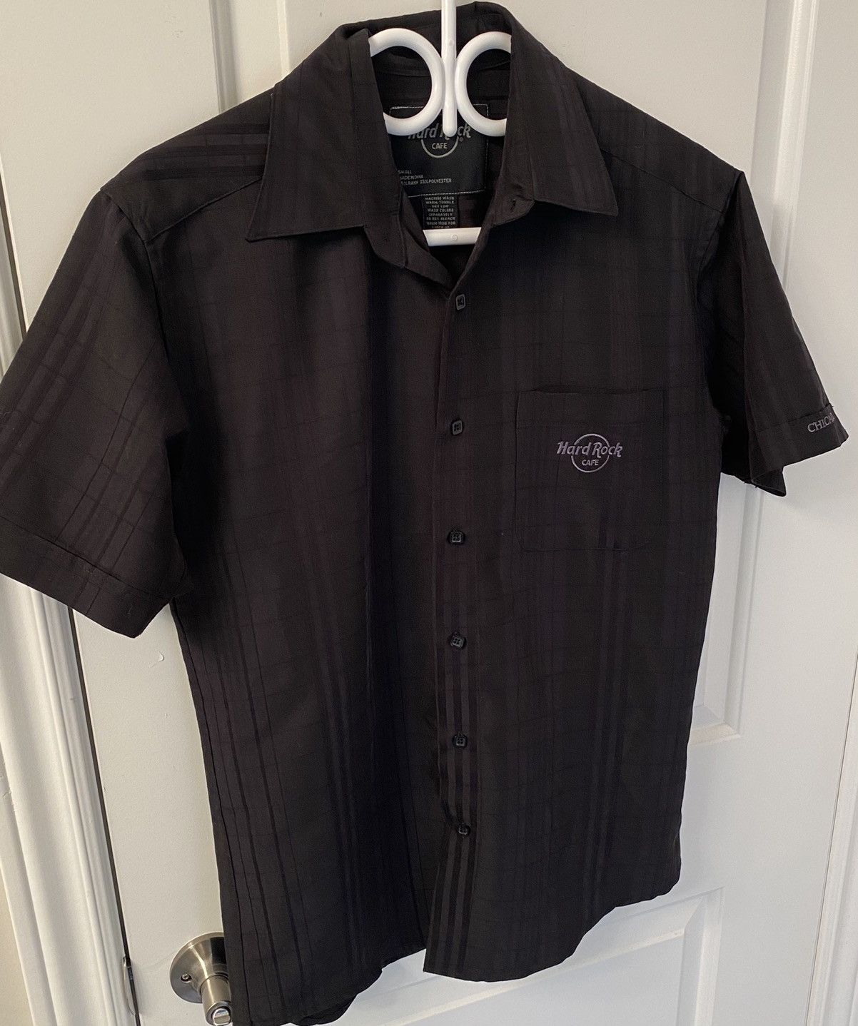 Hard Rock Cafe × Vintage Vintage Hard Rock Cafe Chicago Mens Black Button Up Shirt Size US S / EU 44-46 / 1 - 2 Thumbnail
