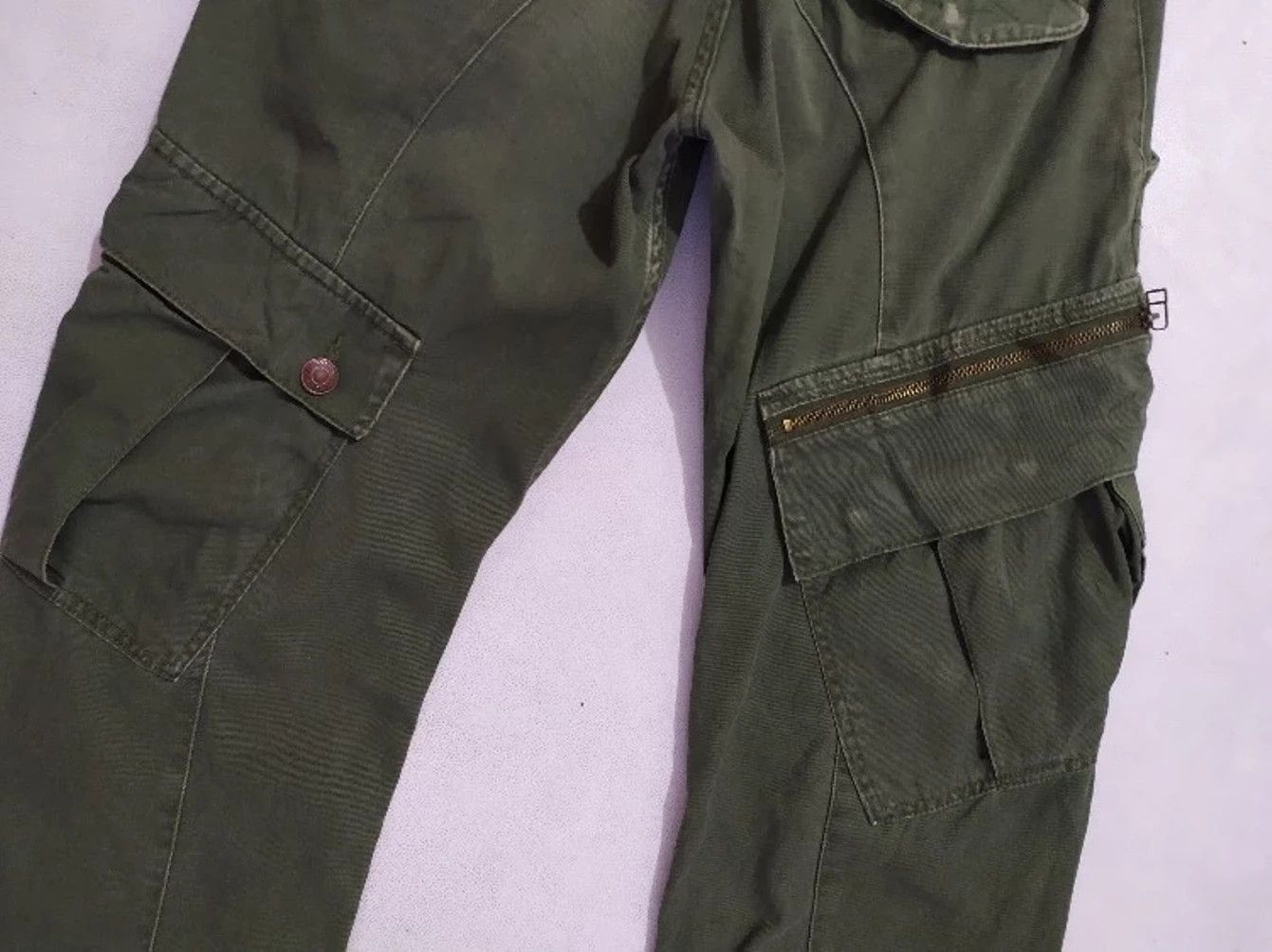 Japanese Brand Dominate Handcrafted Cargo Tactical Pants Double Waist Size US 29 - 14 Thumbnail