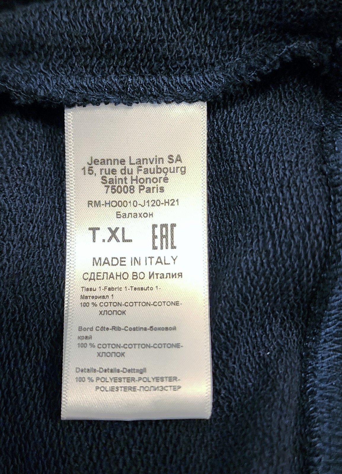 Lanvin LANVIN frayed logo hoodie Blue Size US XL / EU 56 / 4 - 5 Thumbnail