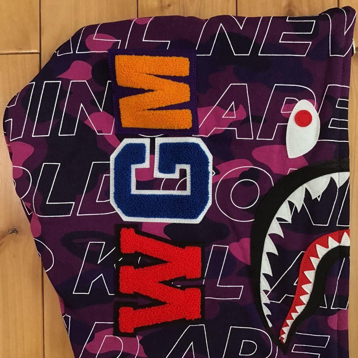 Bape BAPE text color camo Shark full zip hoodie purple camo ape Size US S / EU 44-46 / 1 - 3 Thumbnail