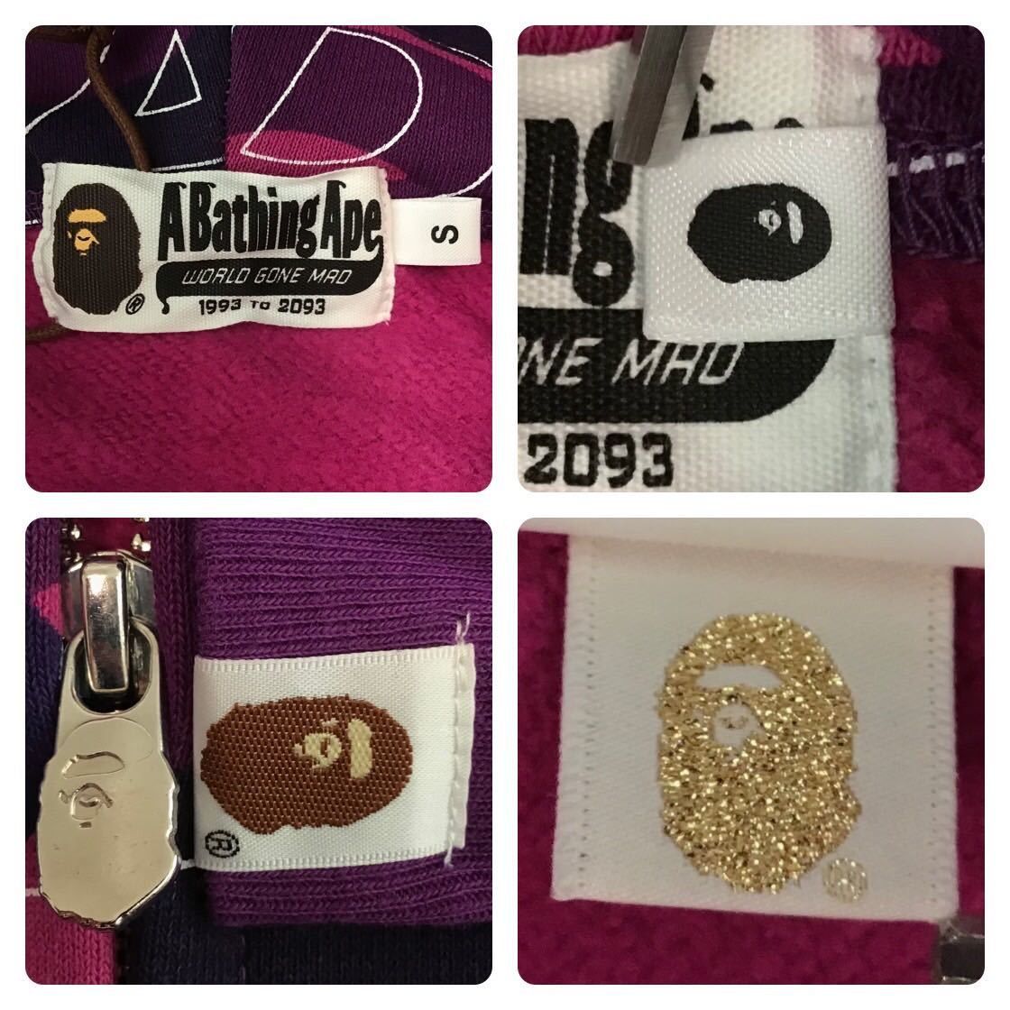 Bape BAPE text color camo Shark full zip hoodie purple camo ape Size US S / EU 44-46 / 1 - 8 Thumbnail