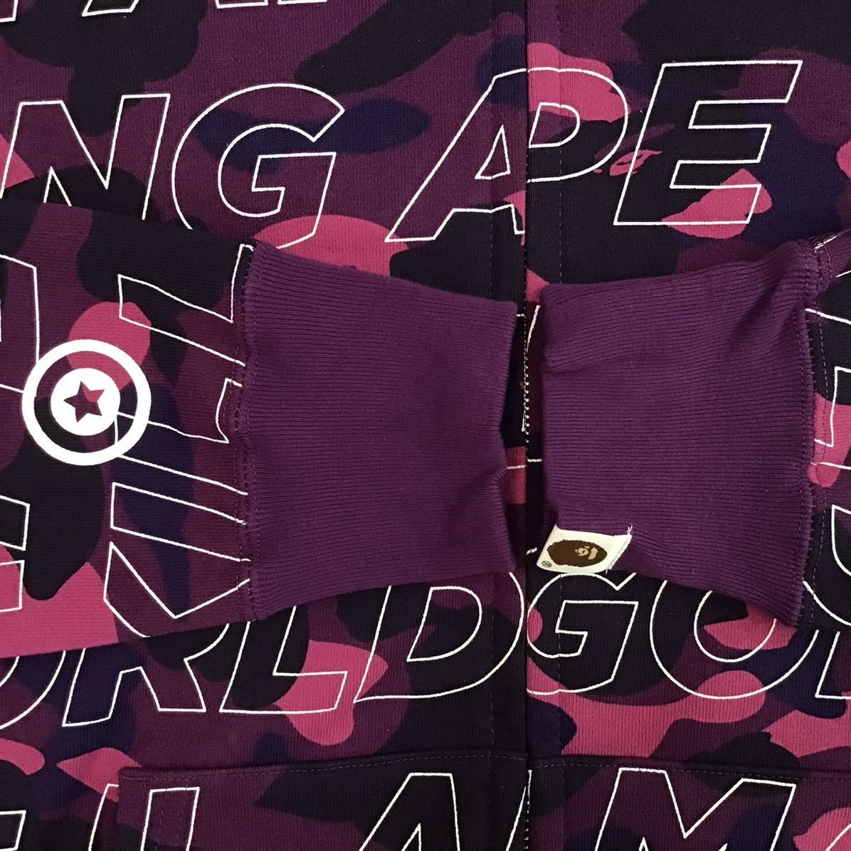 Bape BAPE text color camo Shark full zip hoodie purple camo ape Size US S / EU 44-46 / 1 - 6 Thumbnail