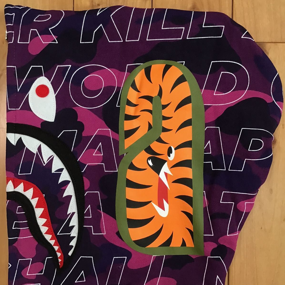 Bape BAPE text color camo Shark full zip hoodie purple camo ape Size US S / EU 44-46 / 1 - 4 Thumbnail