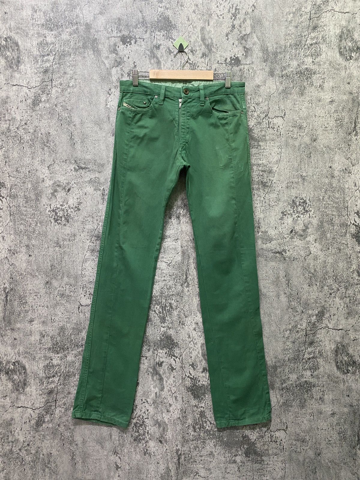 image of Diesel Industry Green Reconstructed Distressed Pant, Men's (Size 30)