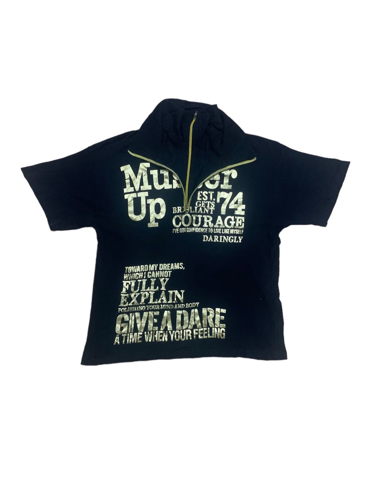 image of If Six Was Nine x Seditionaries Accept Offer Wild Life Half Zipper Punk Gothic Style Shirt in Black