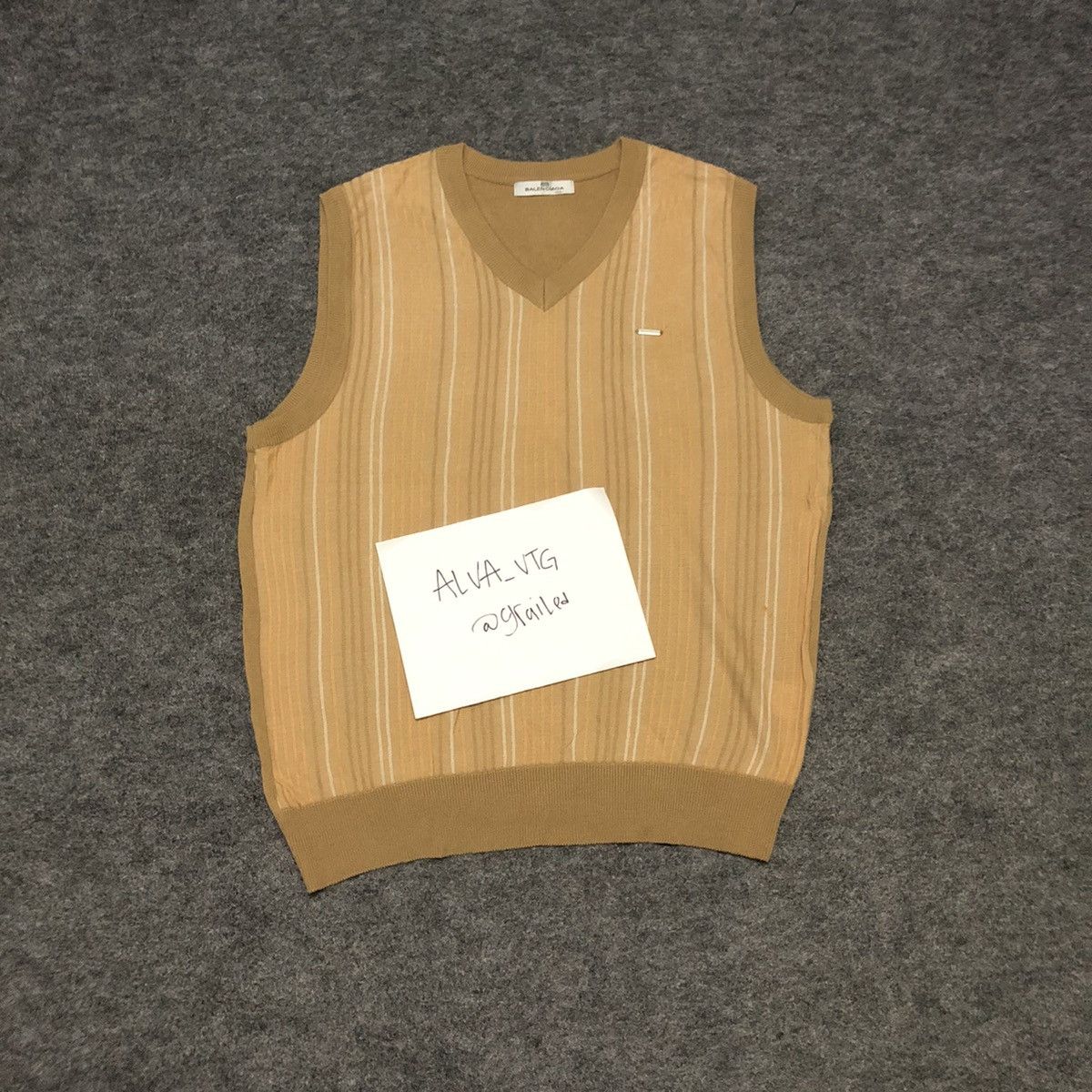 Balenciaga × Vintage Vintage Vest Knitwear Balenciaga Stripe Front Logo Size US L / EU 52-54 / 3 - 1 Thumbnail
