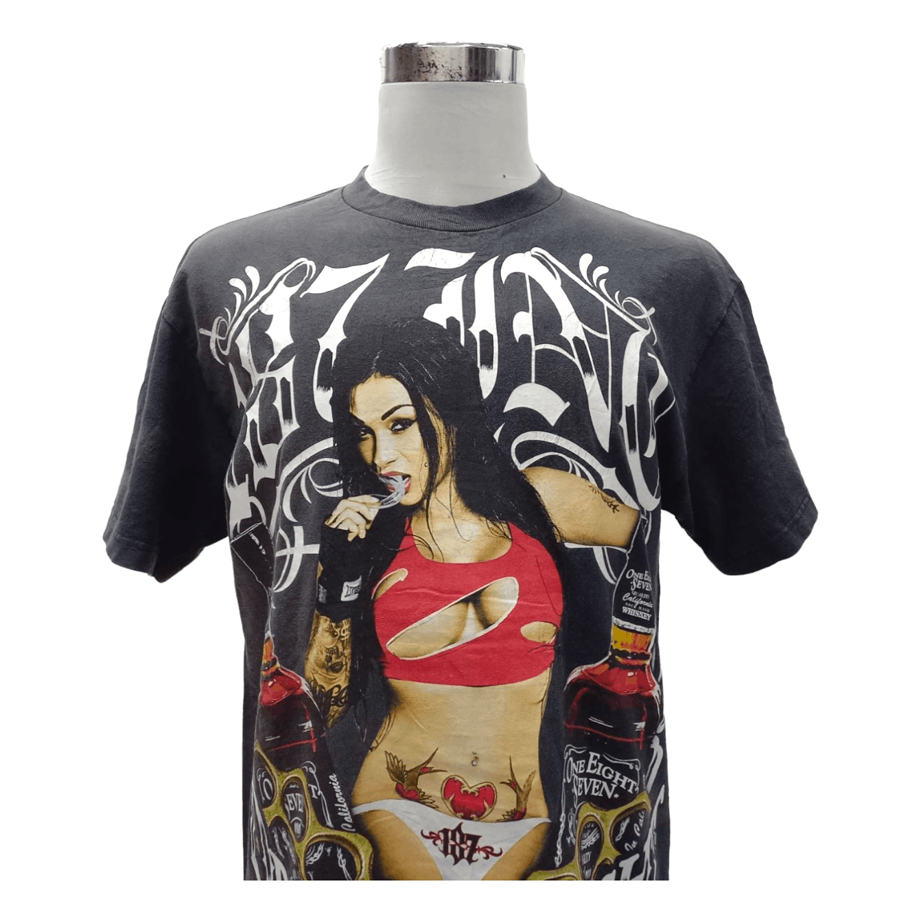 Rap Tees Vtg 187 Whiskey Drink F#@k Fight Sexygirl Distressed T-shirt Size US L / EU 52-54 / 3 - 2 Thumbnail