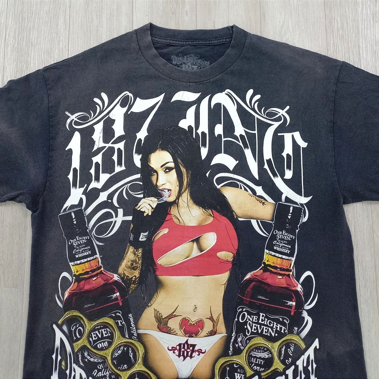 Rap Tees Vtg 187 Whiskey Drink F#@k Fight Sexygirl Distressed T-shirt Size US L / EU 52-54 / 3 - 4 Thumbnail