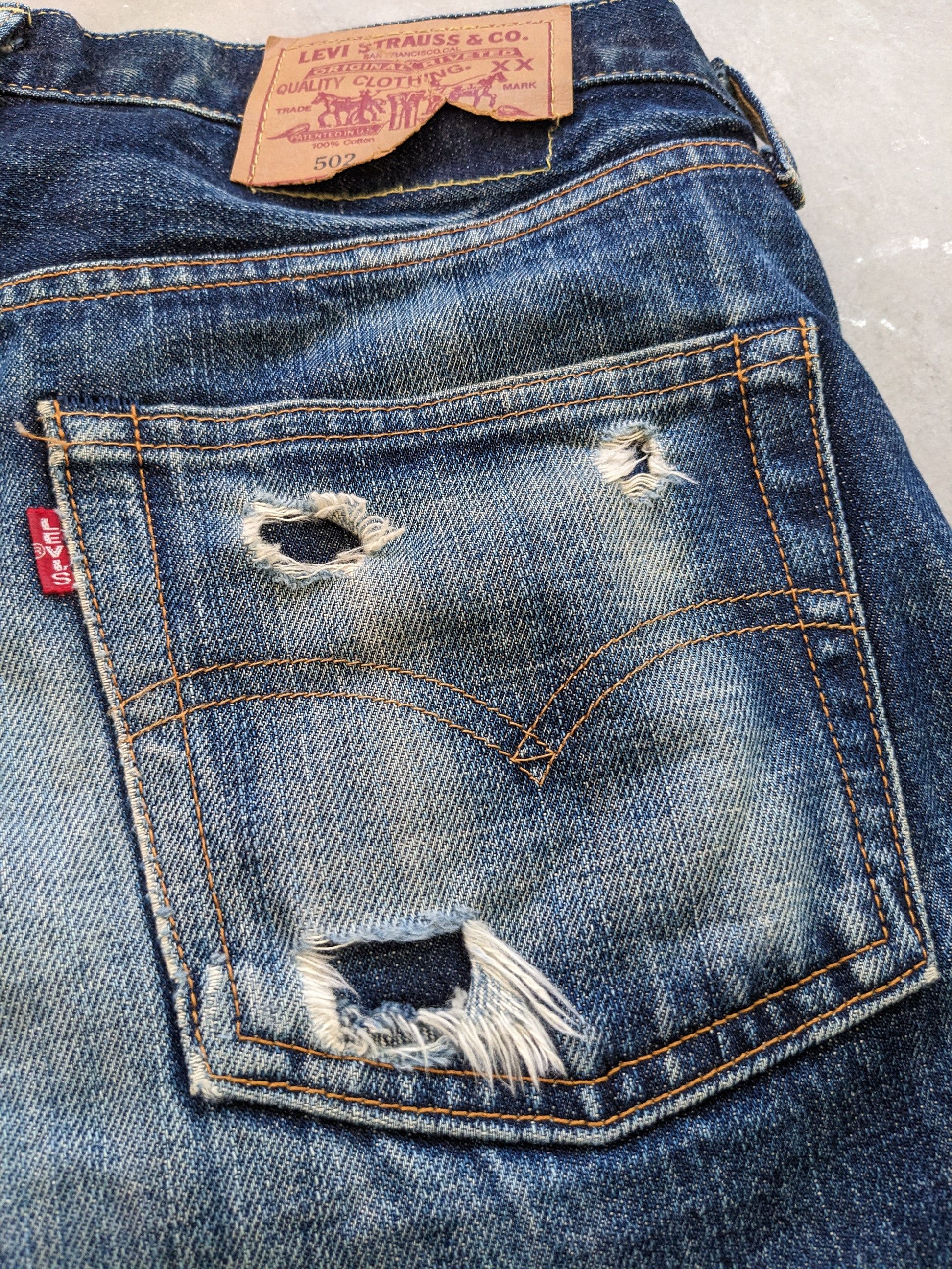 Japanese Brand × Levi's × Vintage Vintage Levis 502 XX Selvedge Distressed Jeans Size US 32 / EU 48 - 19 Thumbnail