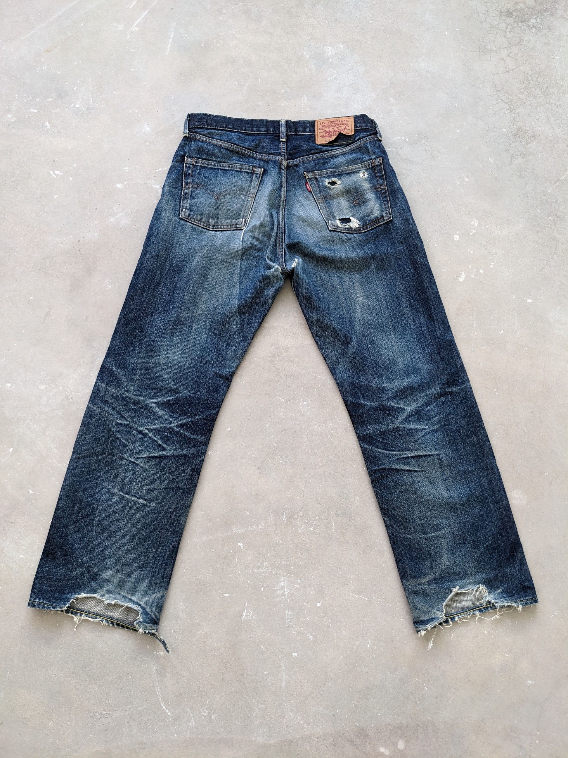 Japanese Brand × Levi's × Vintage Vintage Levis 502 XX Selvedge Distressed Jeans Size US 32 / EU 48 - 2 Thumbnail