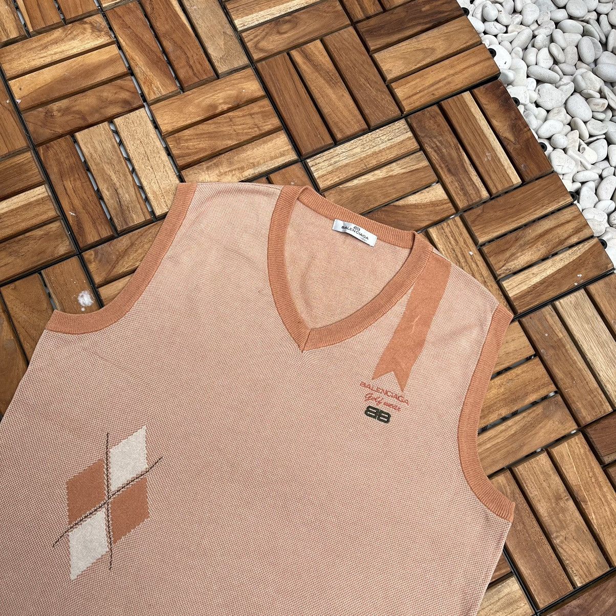 Balenciaga Authentics Vintage Balenciaga Golf Vest Knitwear Big Logo Size US L / EU 52-54 / 3 - 1 Thumbnail