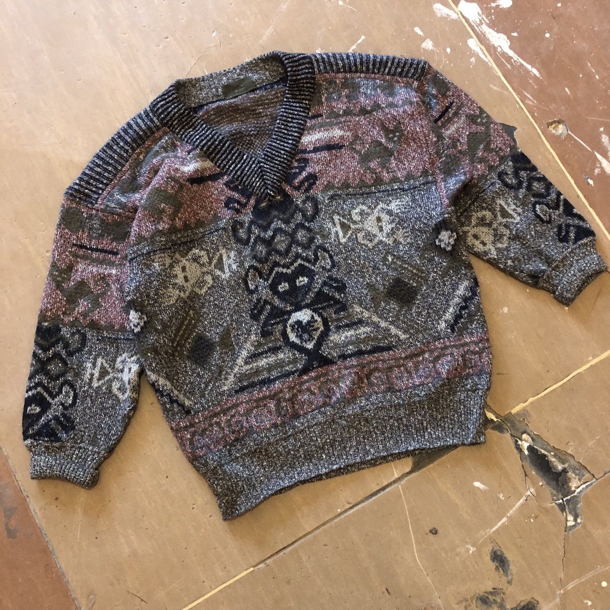 image of Bogner Native Pattern Turtleneck Mohair Sweater in Mix, Men's (Size Large)