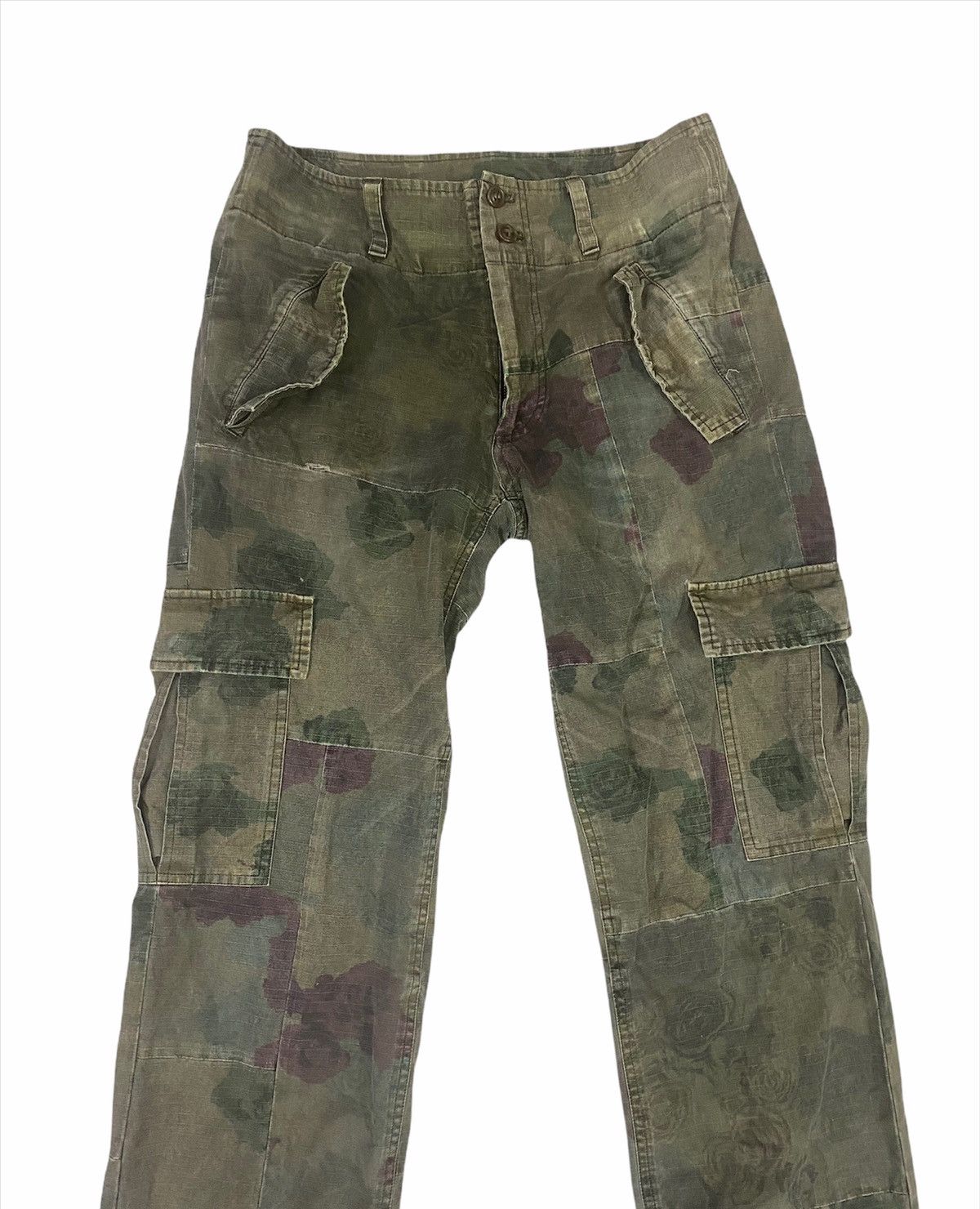 Other Rare⚡️Sunao Kuwahara Cargo Camouflage Flowers Cargo Pants Size US 29 - 2 Thumbnail