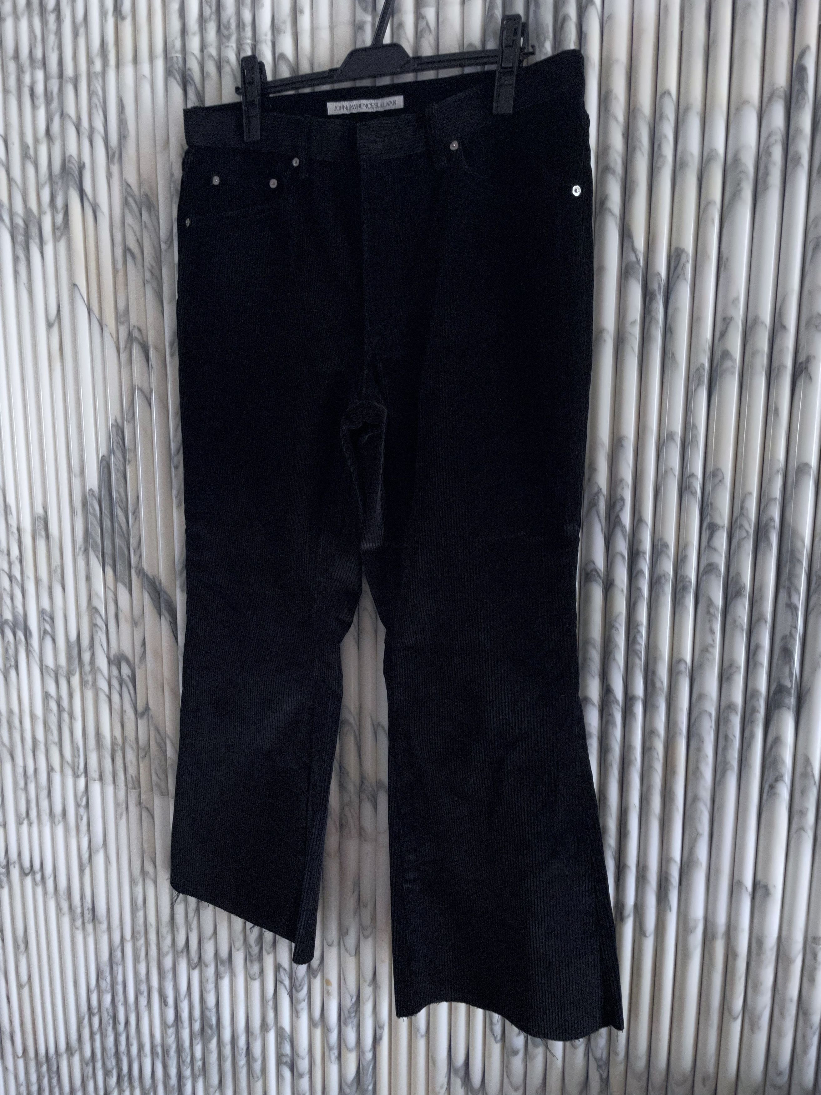 JOHN LAWRENCE SULLIVAN HEAVY BLACK CORDUROY FLARED JEANS Size US 34 / EU 50 - 2 Thumbnail
