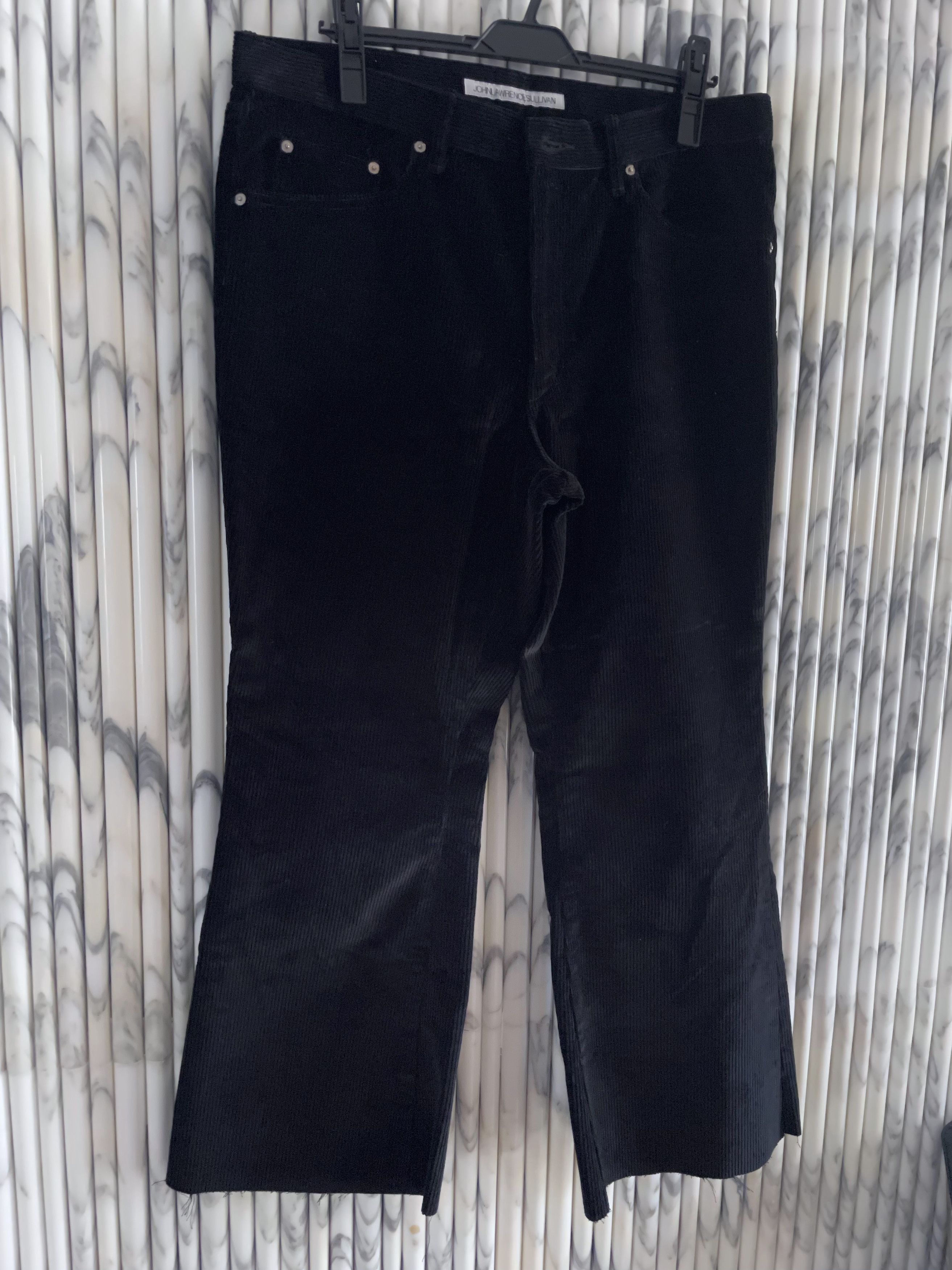 JOHN LAWRENCE SULLIVAN HEAVY BLACK CORDUROY FLARED JEANS Size US 34 / EU 50 - 3 Thumbnail