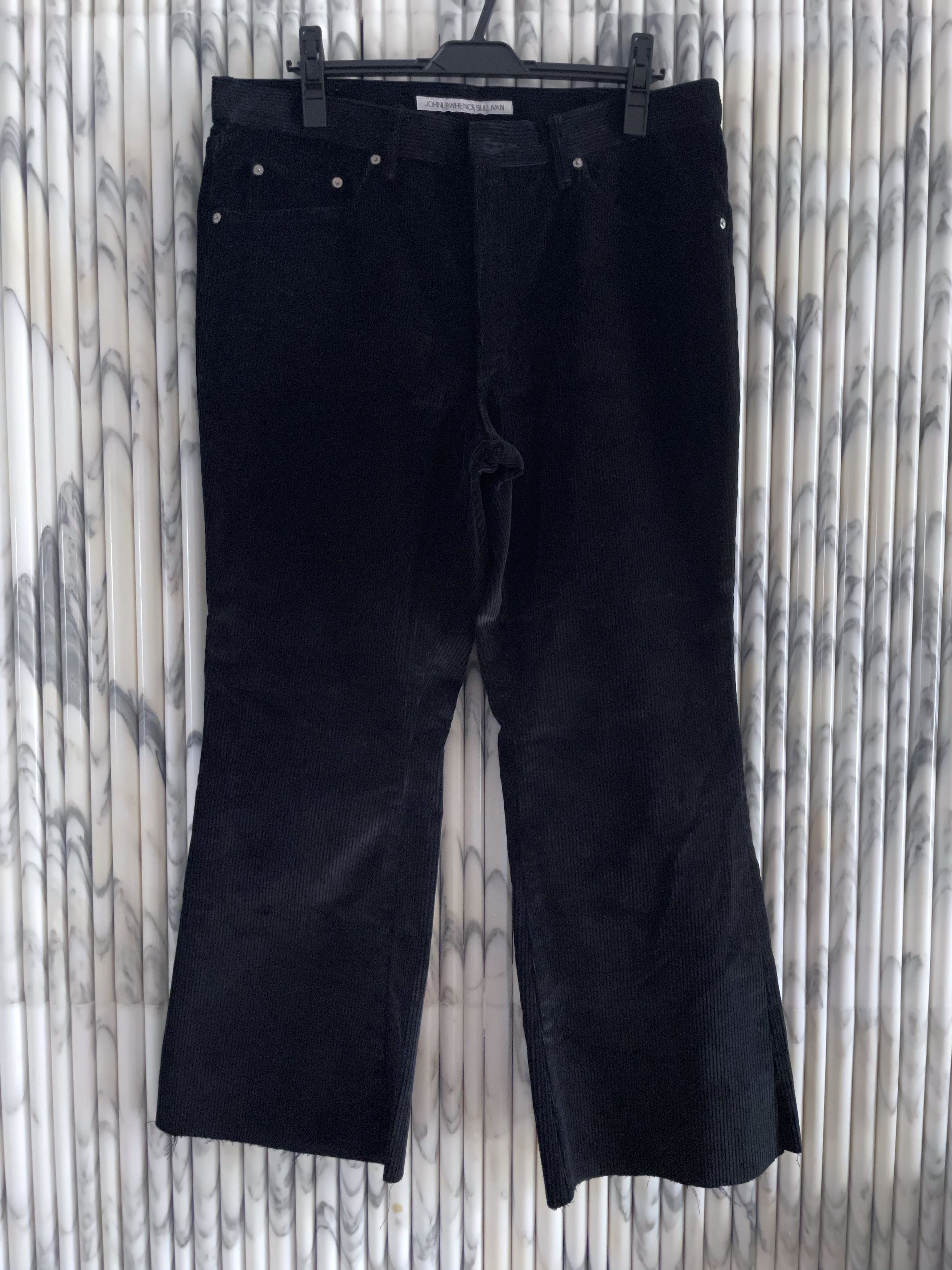 JOHN LAWRENCE SULLIVAN HEAVY BLACK CORDUROY FLARED JEANS Size US 34 / EU 50 - 1 Thumbnail
