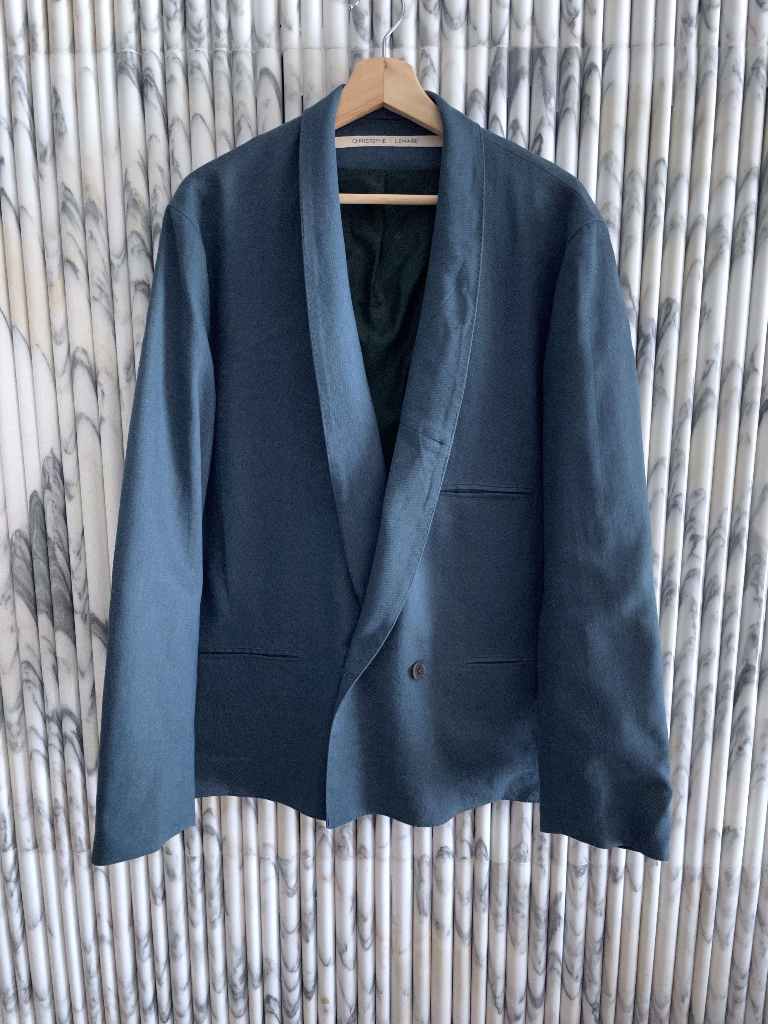 Christophe Lemaire TEAL GREEN KIMONO SHAWL COLLAR JACKET | Grailed