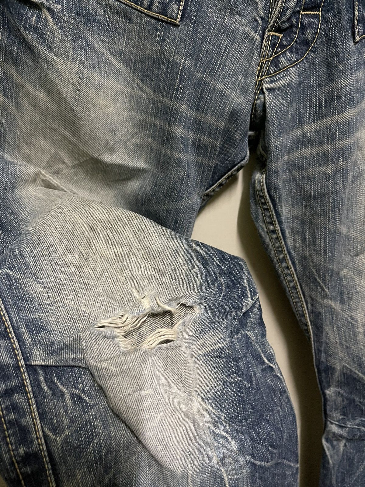 Japanese Brand Blueway Japan Denim Flared Thrashed Size US 32 / EU 48 - 11 Thumbnail