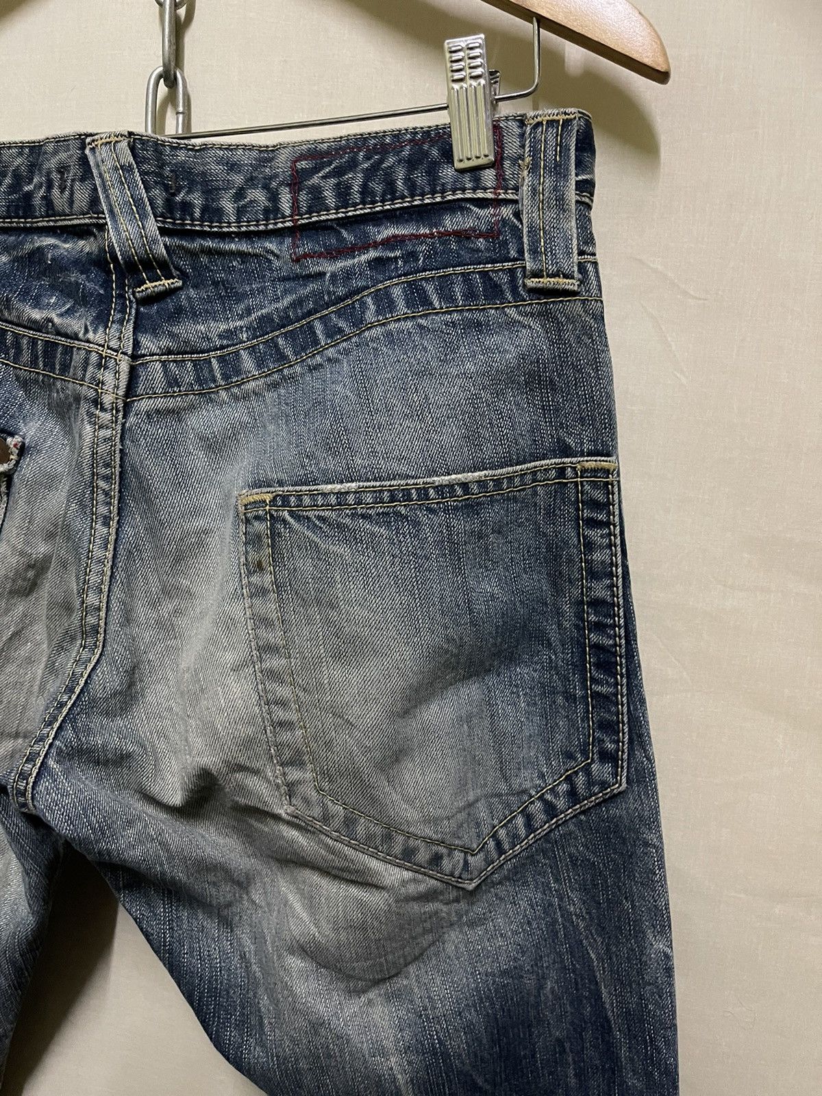 Japanese Brand Blueway Japan Denim Flared Thrashed Size US 32 / EU 48 - 15 Thumbnail