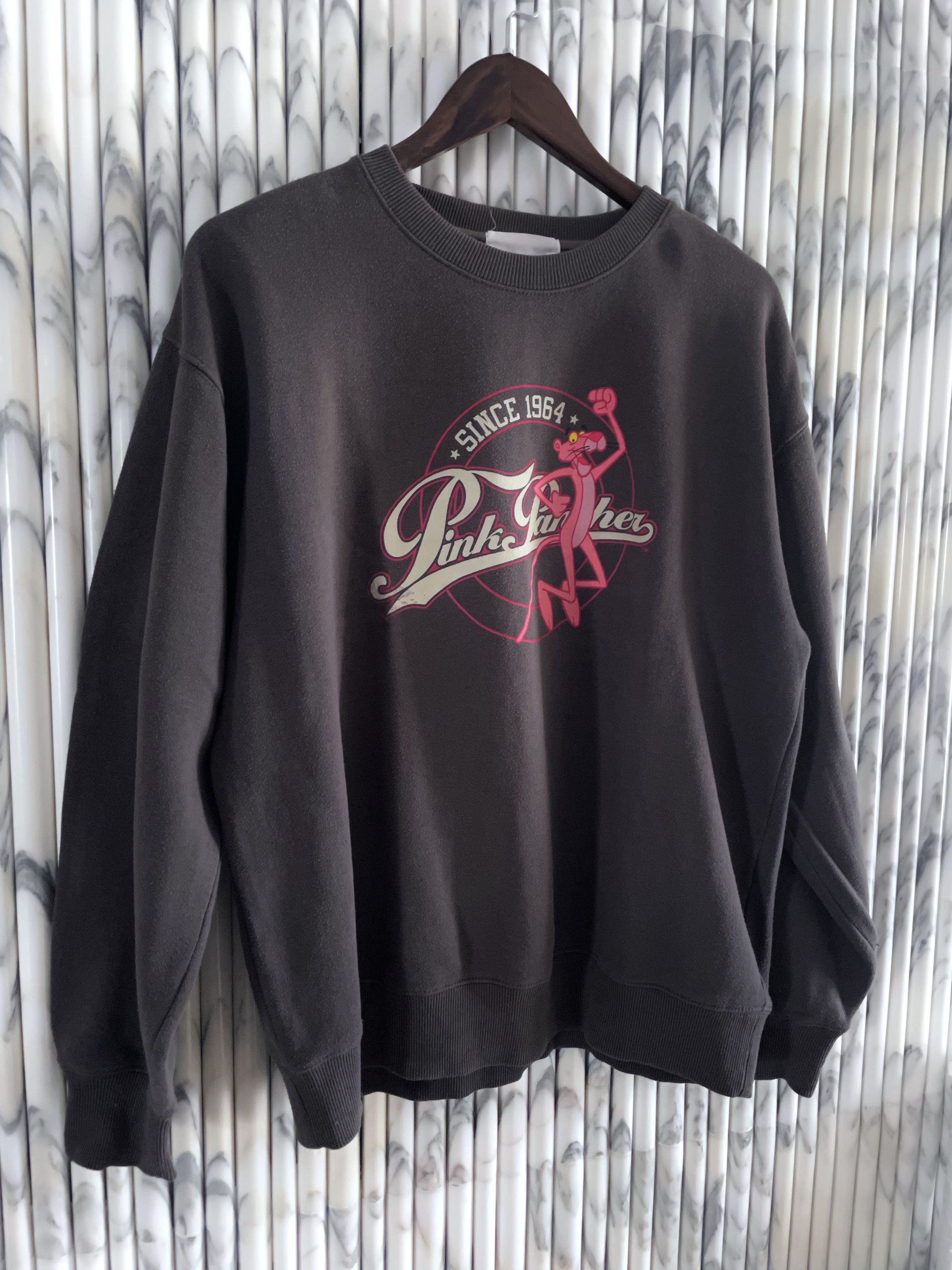Vintage VINTAGE PINK PANTHER WASHED GREY SWEATSHIRT Size US L / EU 52-54 / 3 - 3 Thumbnail