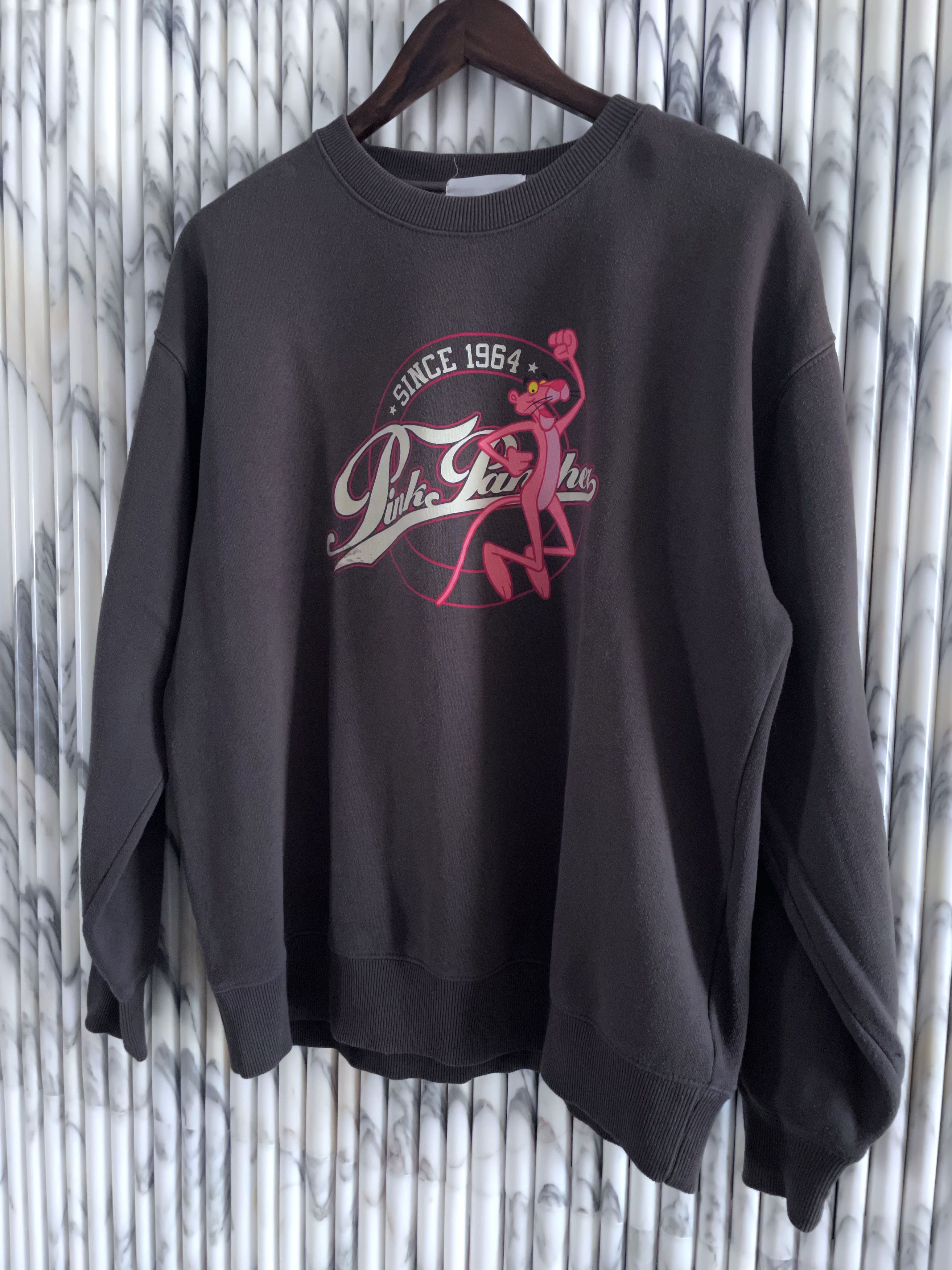 Vintage VINTAGE PINK PANTHER WASHED GREY SWEATSHIRT Size US L / EU 52-54 / 3 - 2 Thumbnail
