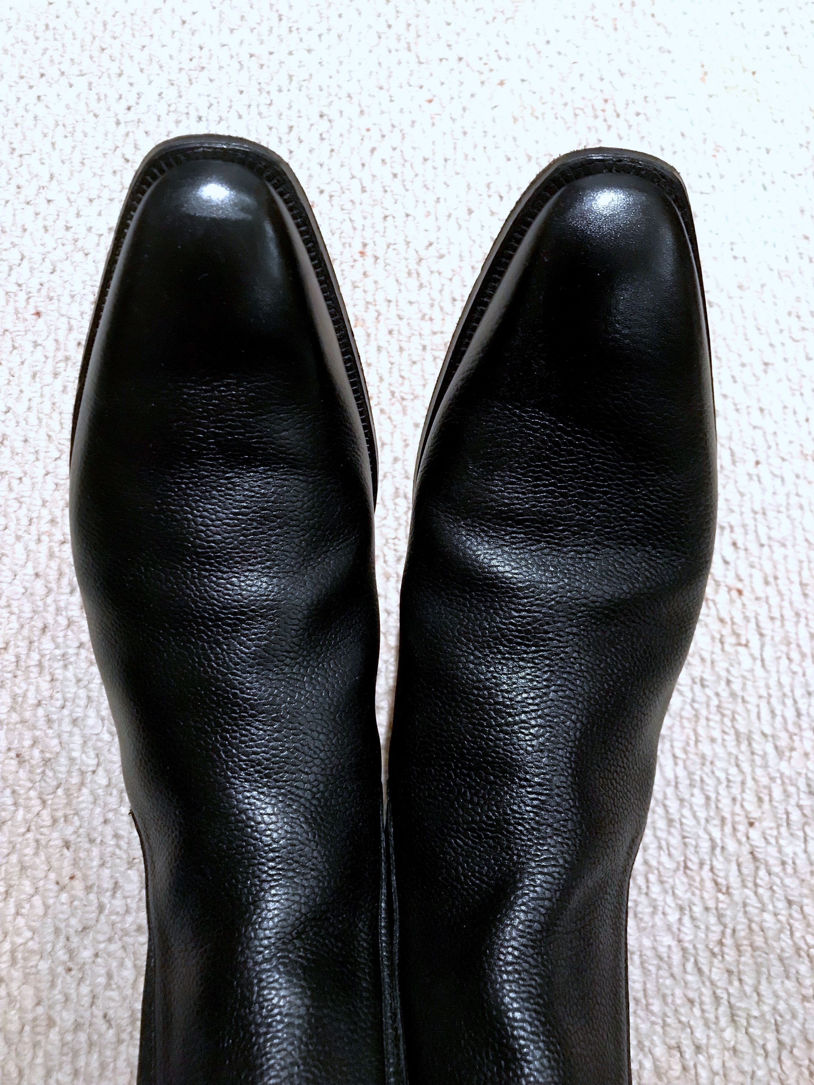 Crockett & Jones SPECIAL ORDER PEBBLE GRAINED CALFSKIN LEATHER CHELSEA BOOTS Size US 12 / EU 45 - 7 Thumbnail