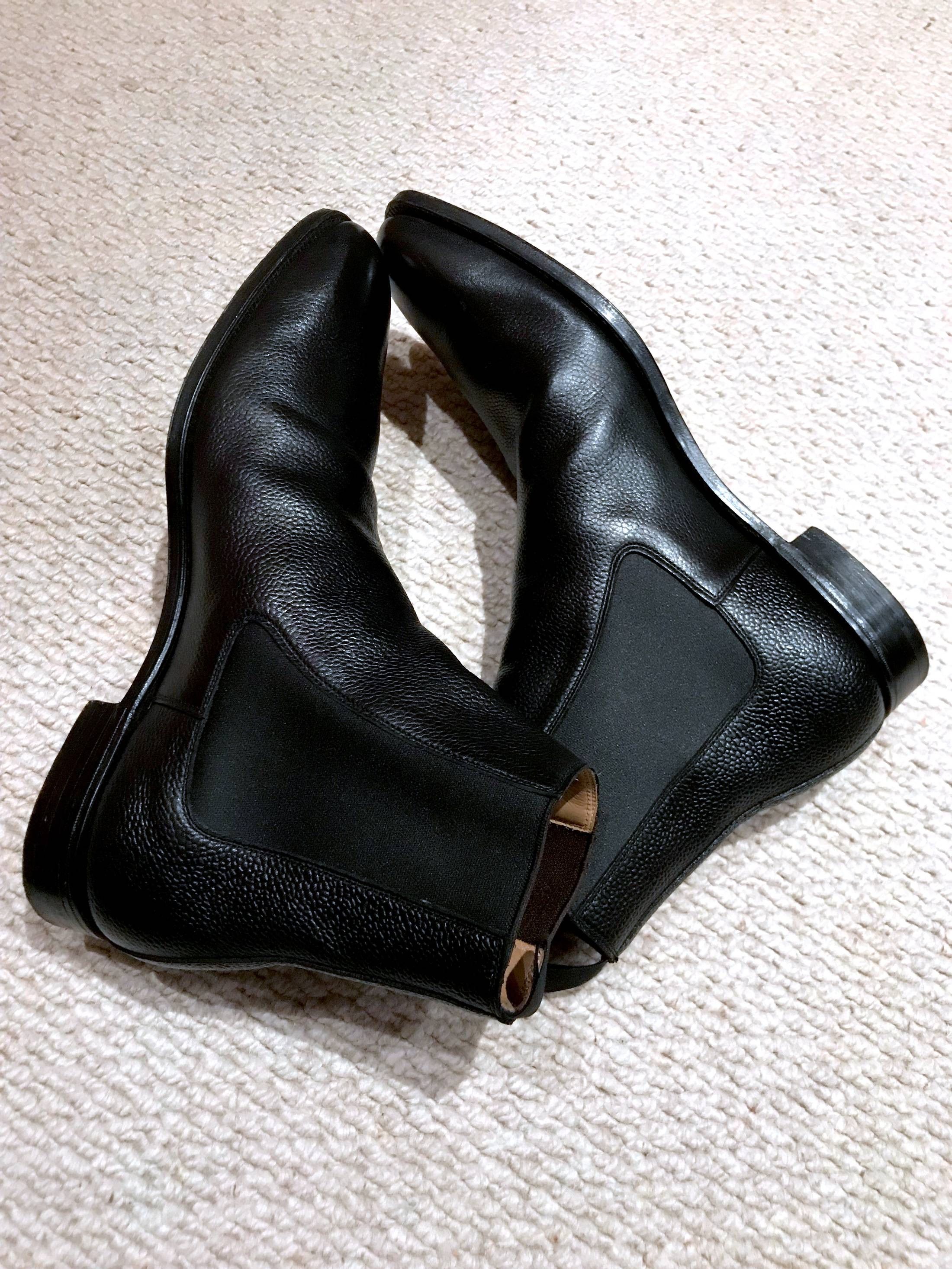 Crockett & Jones SPECIAL ORDER PEBBLE GRAINED CALFSKIN LEATHER CHELSEA BOOTS Size US 12 / EU 45 - 5 Thumbnail