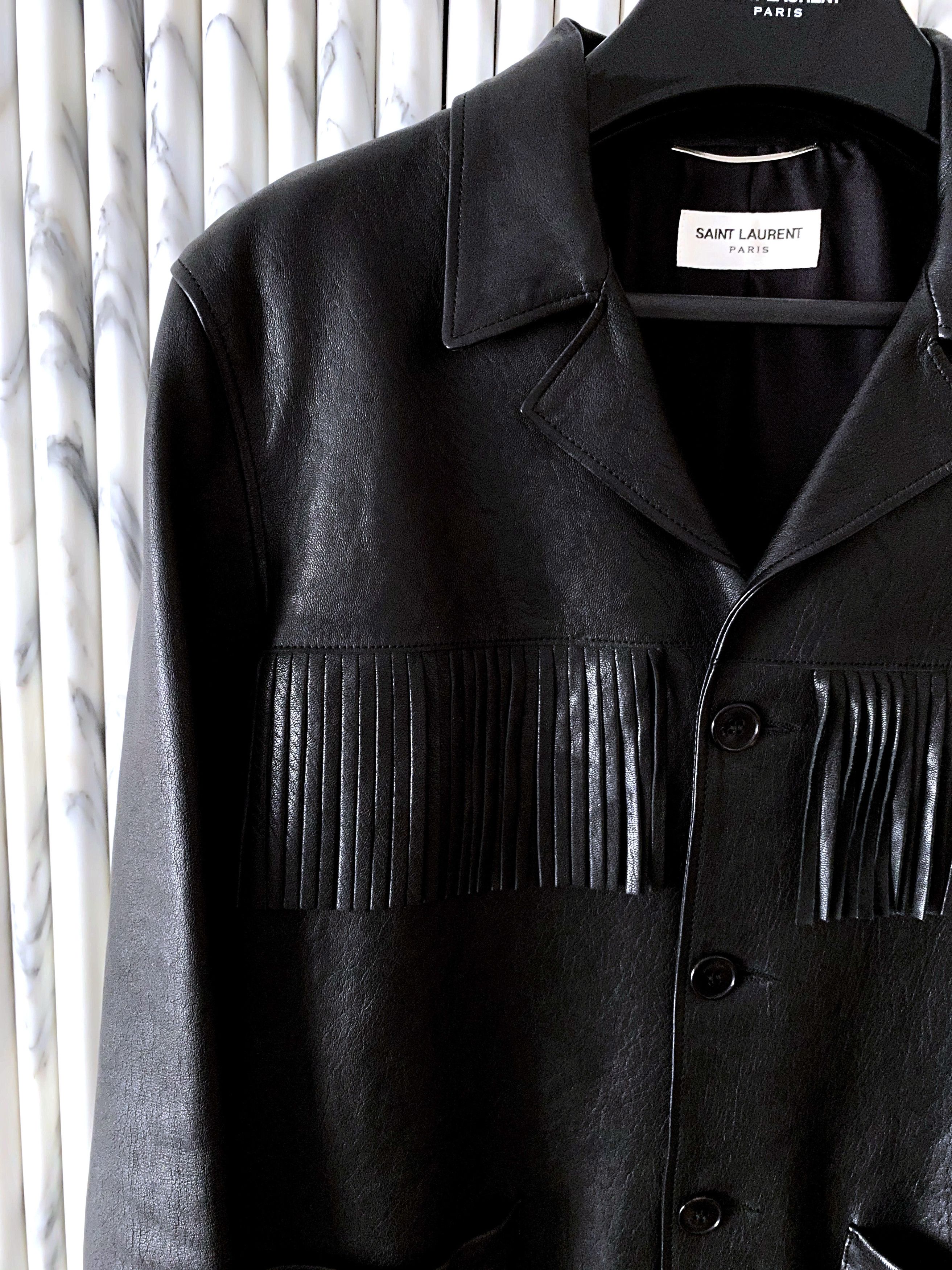 Hedi Slimane × Saint Laurent Paris NEW AW13 L12 CURTIS WESTERN FRINGED LAMBSKIN JACKET Size US M / EU 48-50 / 2 - 5 Thumbnail