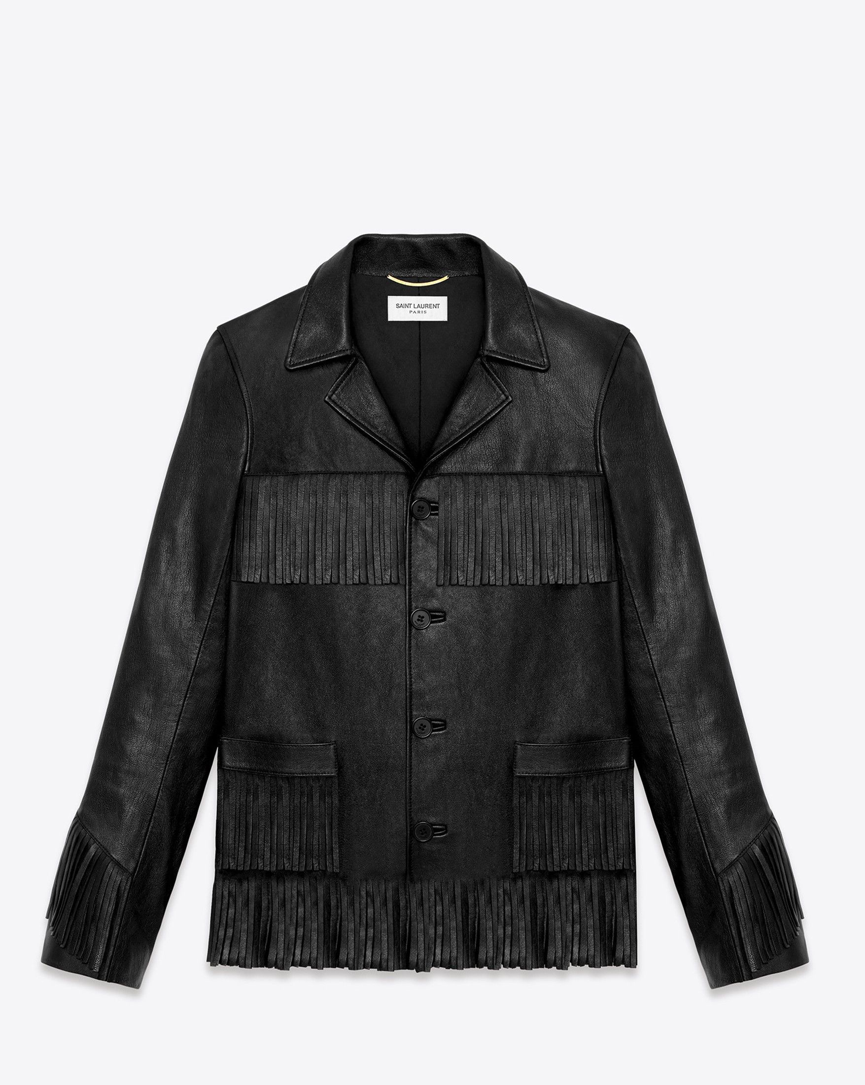 Hedi Slimane × Saint Laurent Paris NEW AW13 L12 CURTIS WESTERN FRINGED LAMBSKIN JACKET Size US M / EU 48-50 / 2 - 6 Thumbnail
