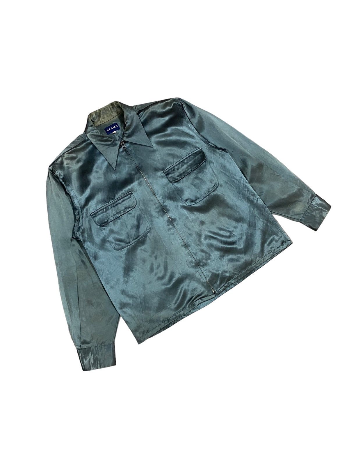 Beams Plus × Vintage Vtg🔥Beams Satin Metalic Green Rockabilly Style Jacket Size US M / EU 48-50 / 2 - 7 Thumbnail