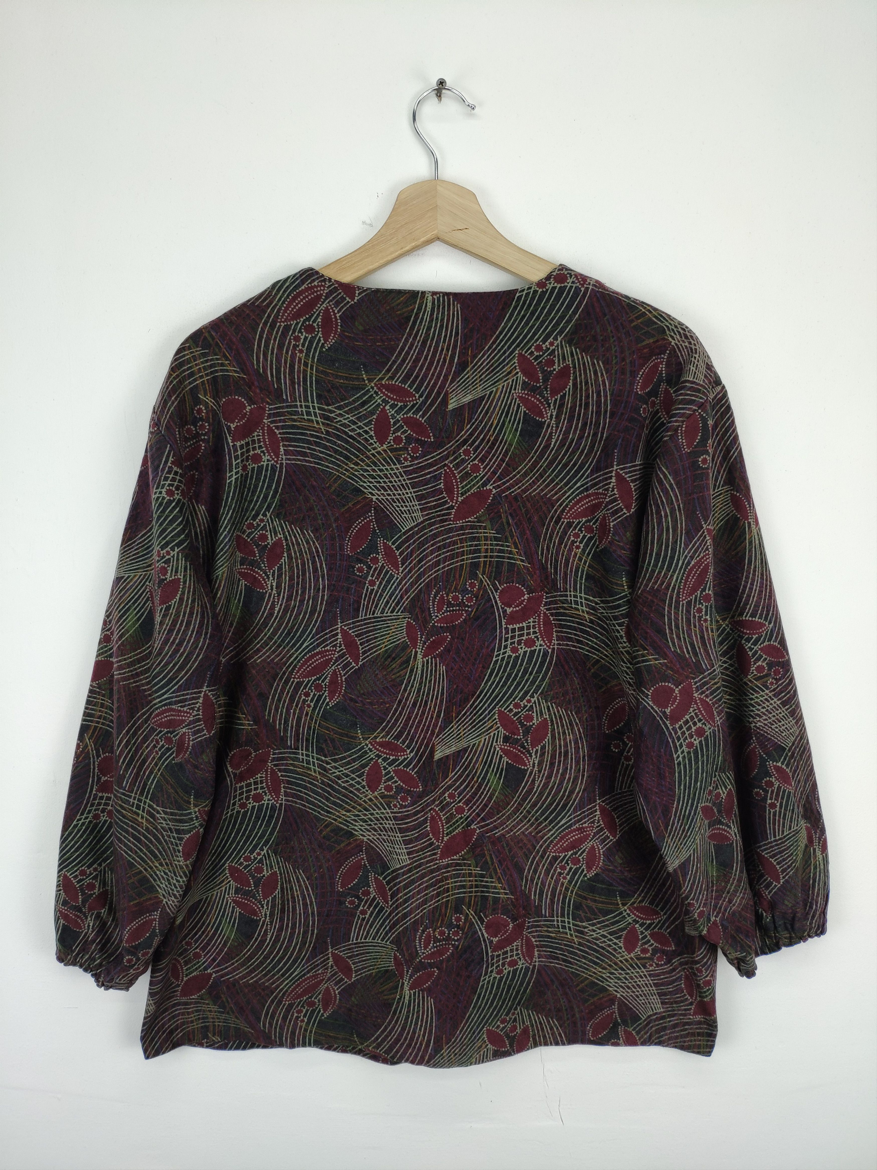 Japanese Brand × Vintage Vintage Cardigan Abstract Motif Printed Size M / US 6-8 / IT 42-44 - 2 Thumbnail