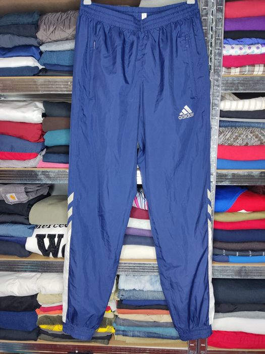 Adidas 00s    Adidas Vintage 3 Stripes Track Nylon Pants Y2K Drill