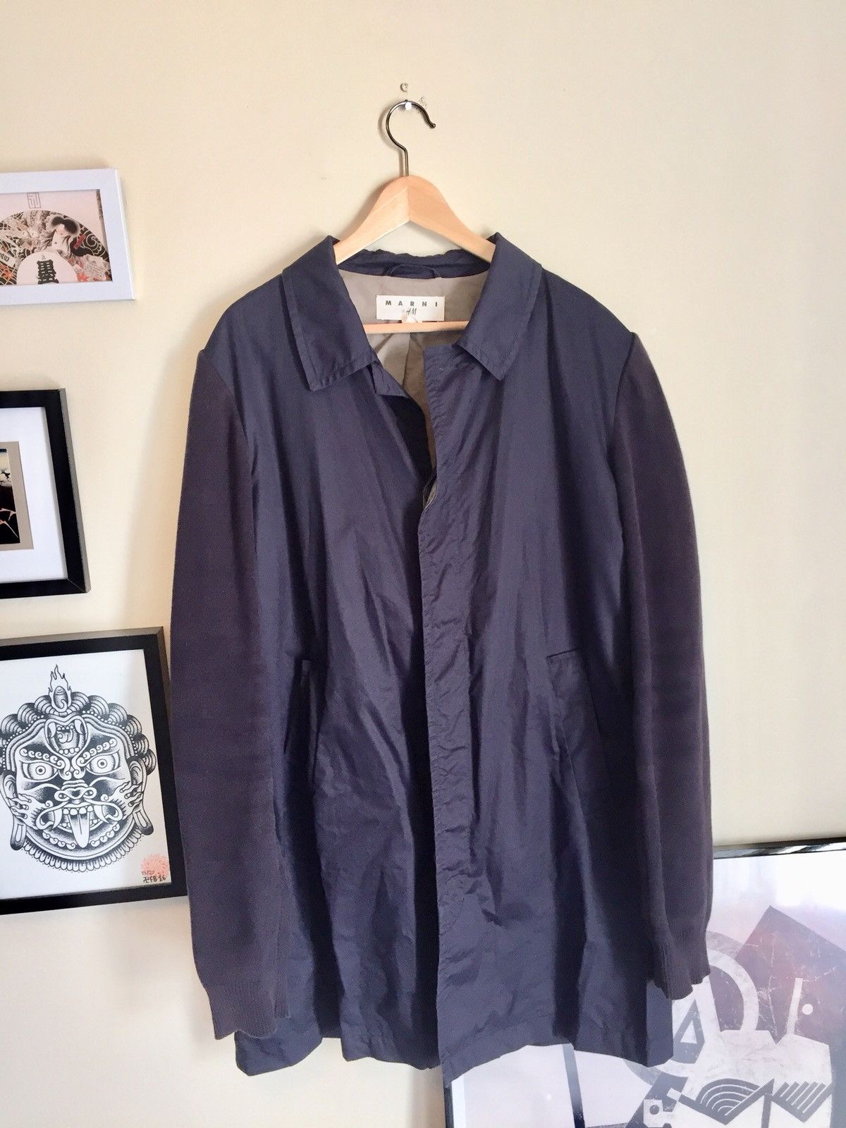 H&M × Marni Marni x H&M Tech Trench In Navy Size US L / EU 52-54 / 3 - 1 Thumbnail